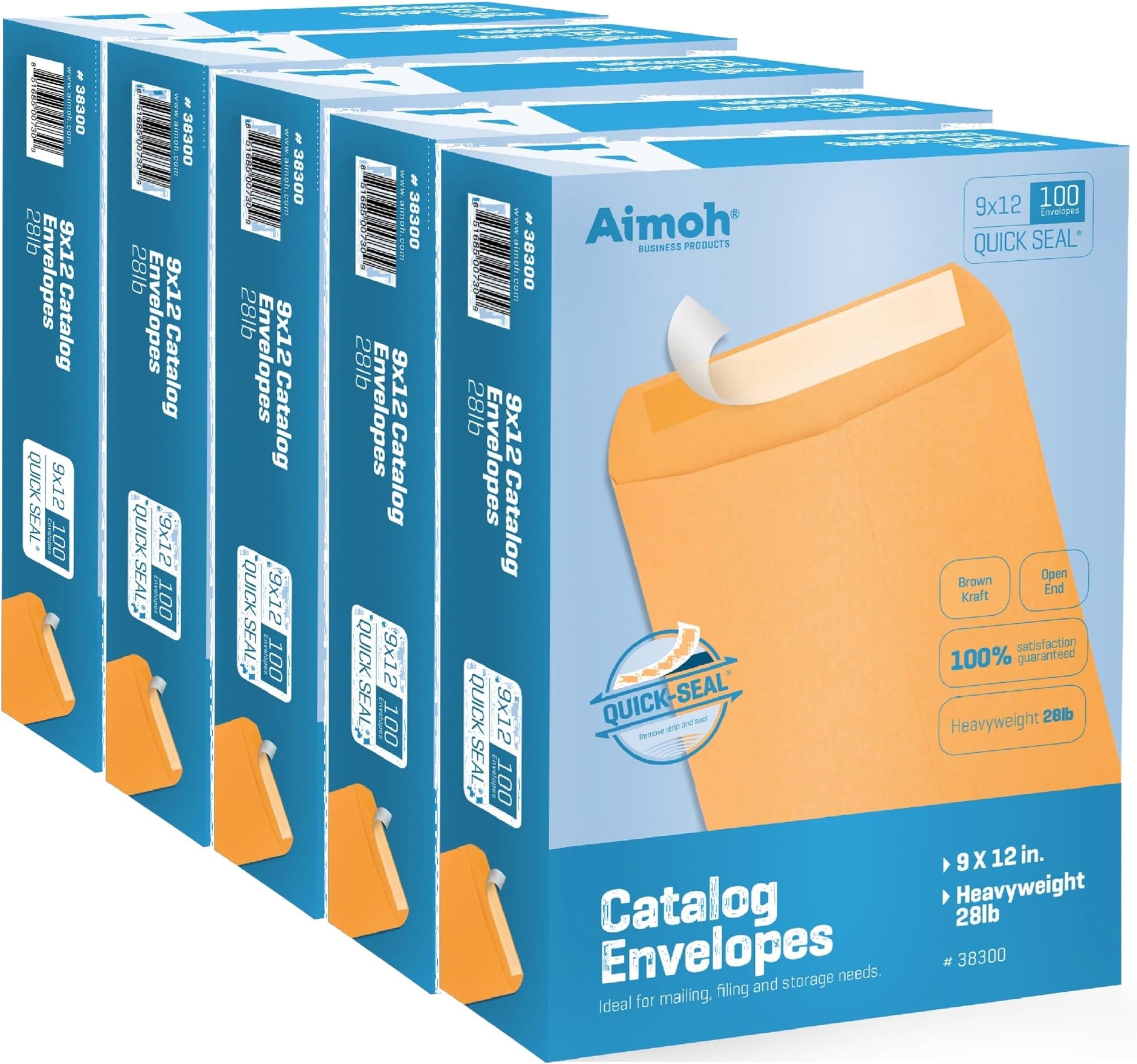 Aimoh 9 X 12 SelfSeal Brown Kraft Catalog Envelopes