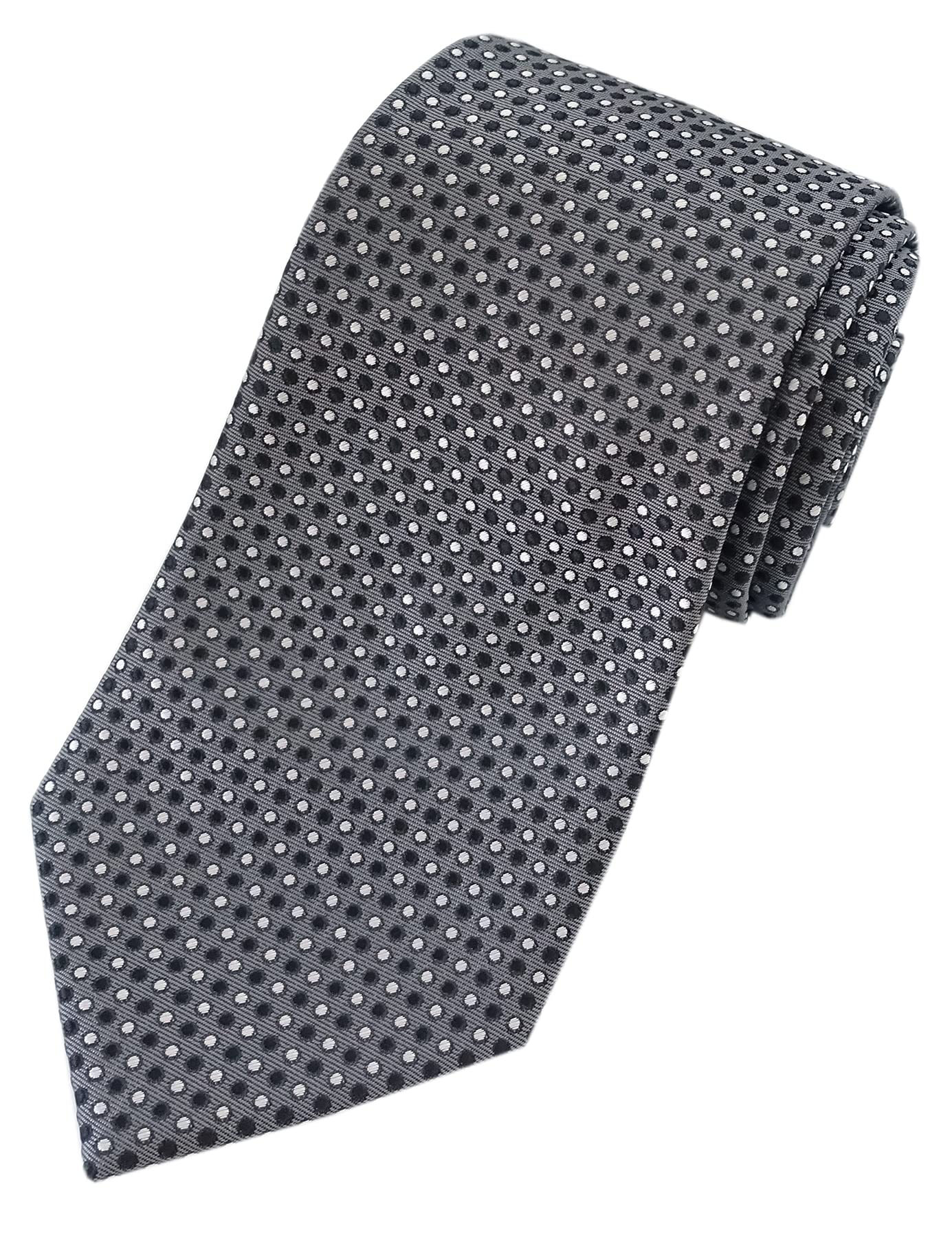 Towergem Men's Gray Extra Long Tie Woven Jacquard Grey Necktie Xl 63"