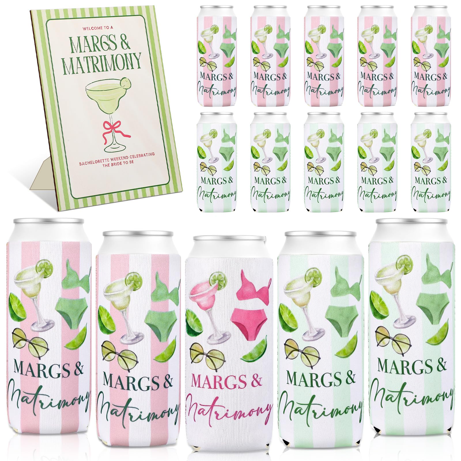 Enfriadores de latas para despedida de soltera divertidos con temática de vino de novia