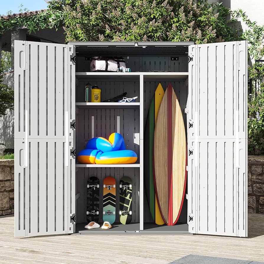 Amazon.com : Aoxun 64 Cu.Ft Outdoor Storage Shed with Shelving Kit