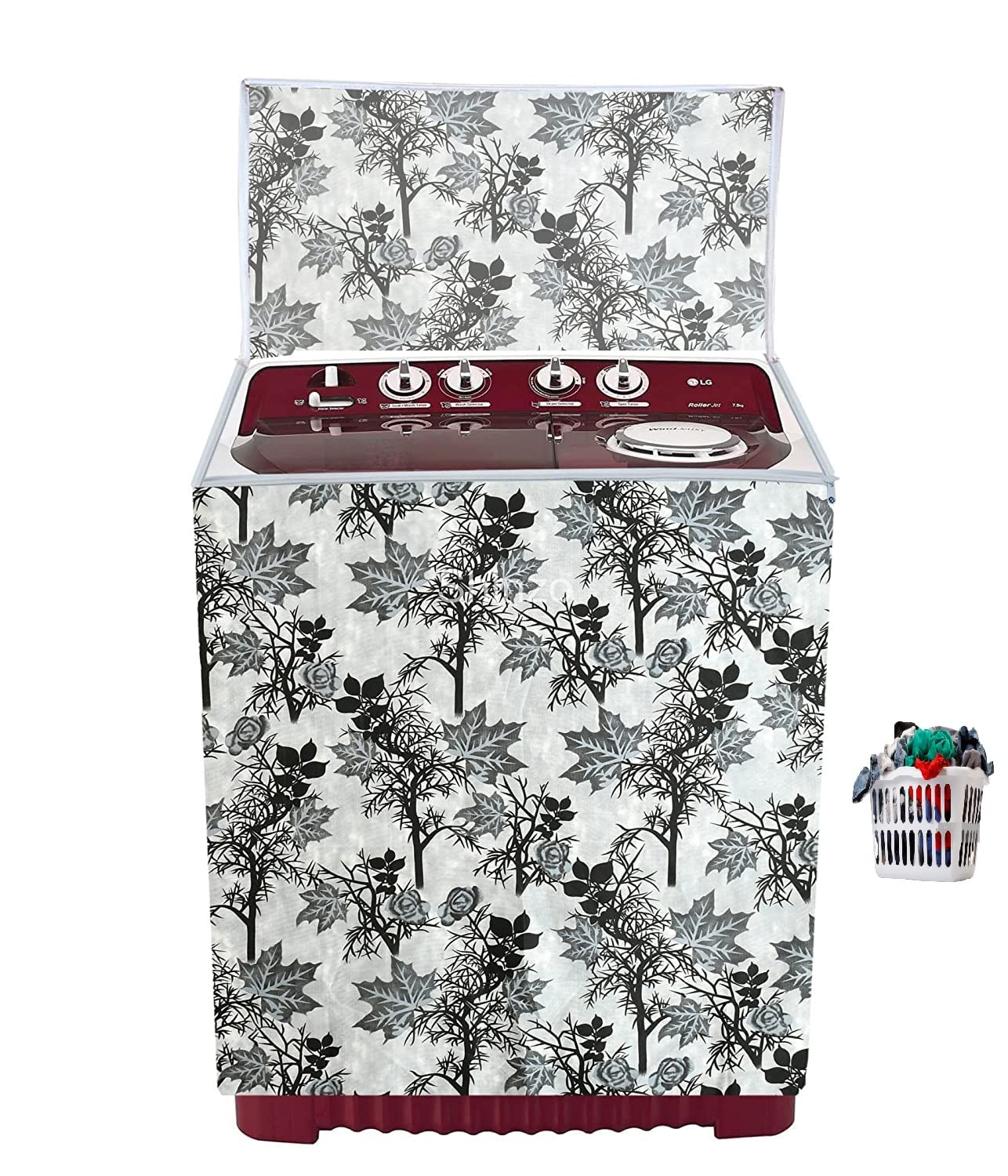 Cread Craft Waterproof Semi Automatic Washing Machine Cover for 6kg,6.5kg,7kg,7.5kg-Print-02, Polyester (B0BXFFKTRT) Amazon Price History, Amazon Price Tracker