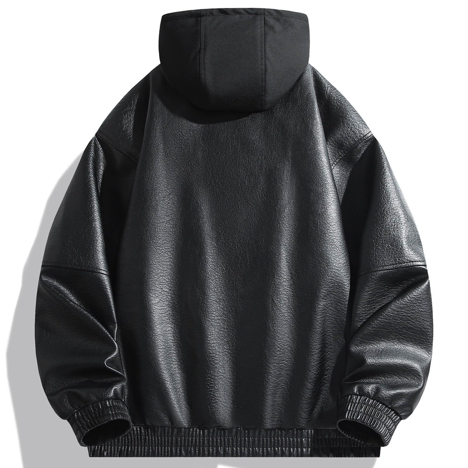 Chaqueta de piel para hombre, chaqueta de motorista con cremallera, clásica, vintage, de piel sintética, Rockabilly, motero, estilo rockero, punk, para el tiempo libre, chaqueta de rockero