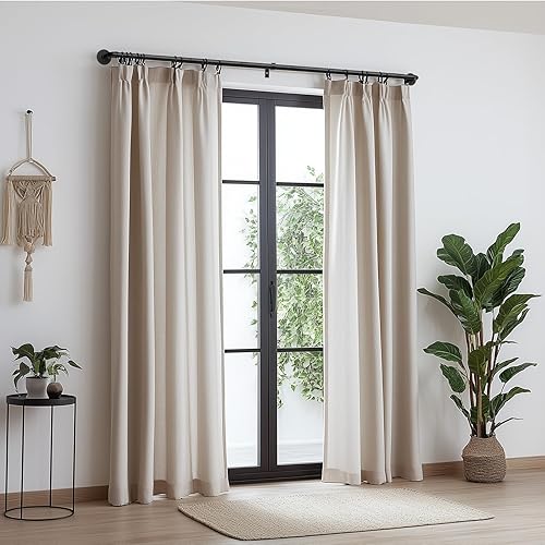 Miniatura 2 de Barras de cortina para ventanas de 66 a 120, barra de cortina industrial de 1 pulgada, barras de cortina negras envolventes, barra de cortina para