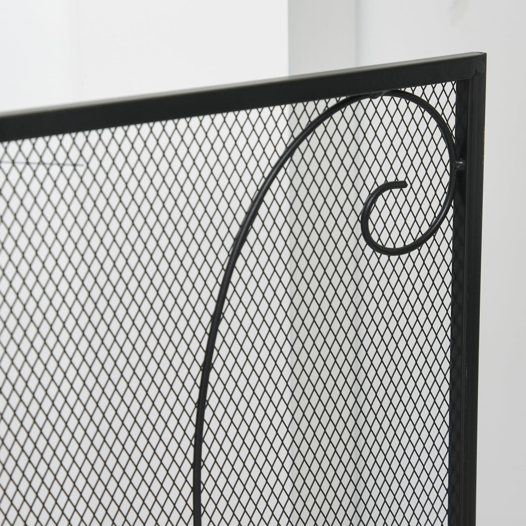 HOMCOM Pare-feu pour cheminée ou poêle Pare-étincelles 132,5Lx76,5H cm Noir