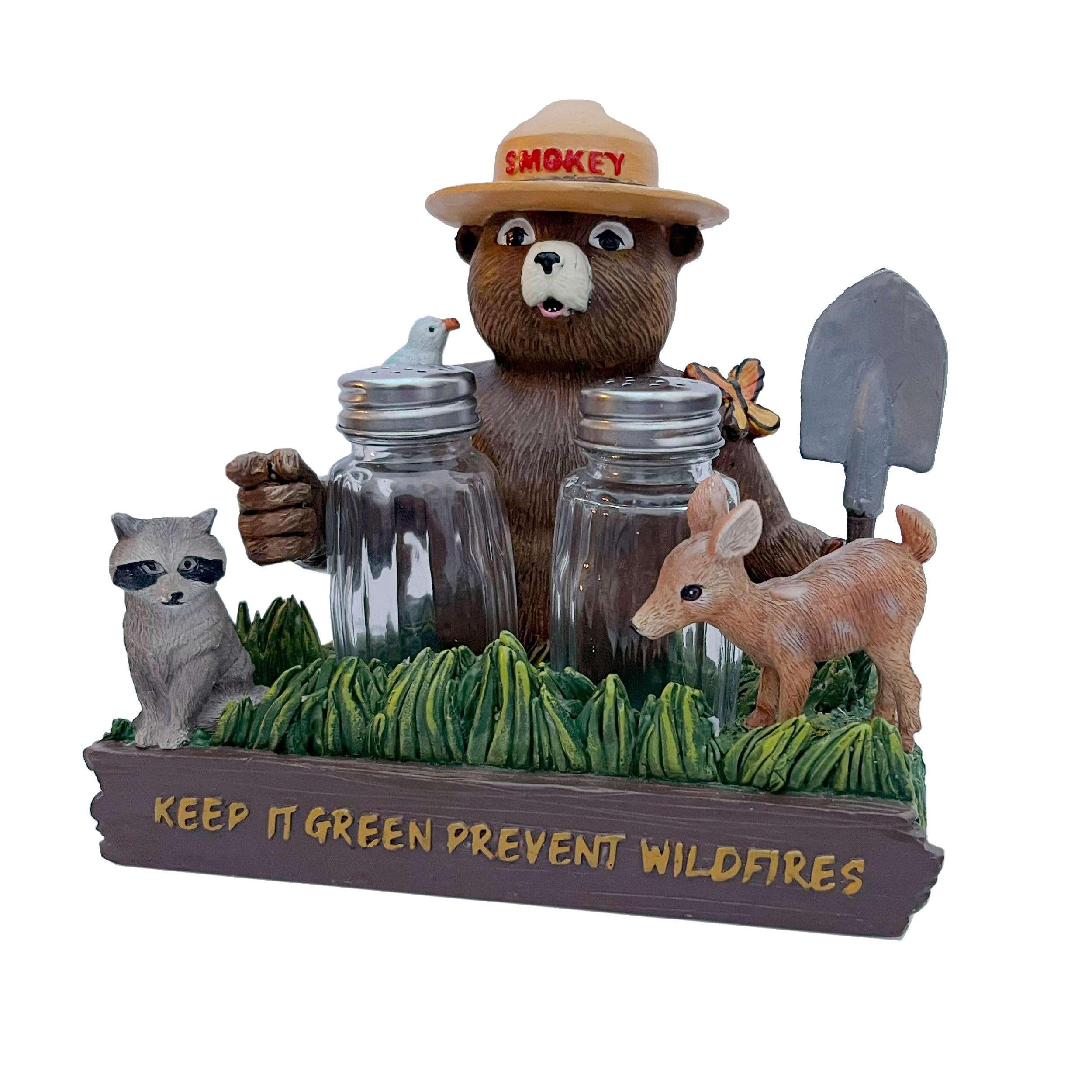 Rivers Edge Products Salt and Pepper Shakers Set, Unique Poly Resin and Glass Spice Dispenser, Novelty Kitchen Counter Décor