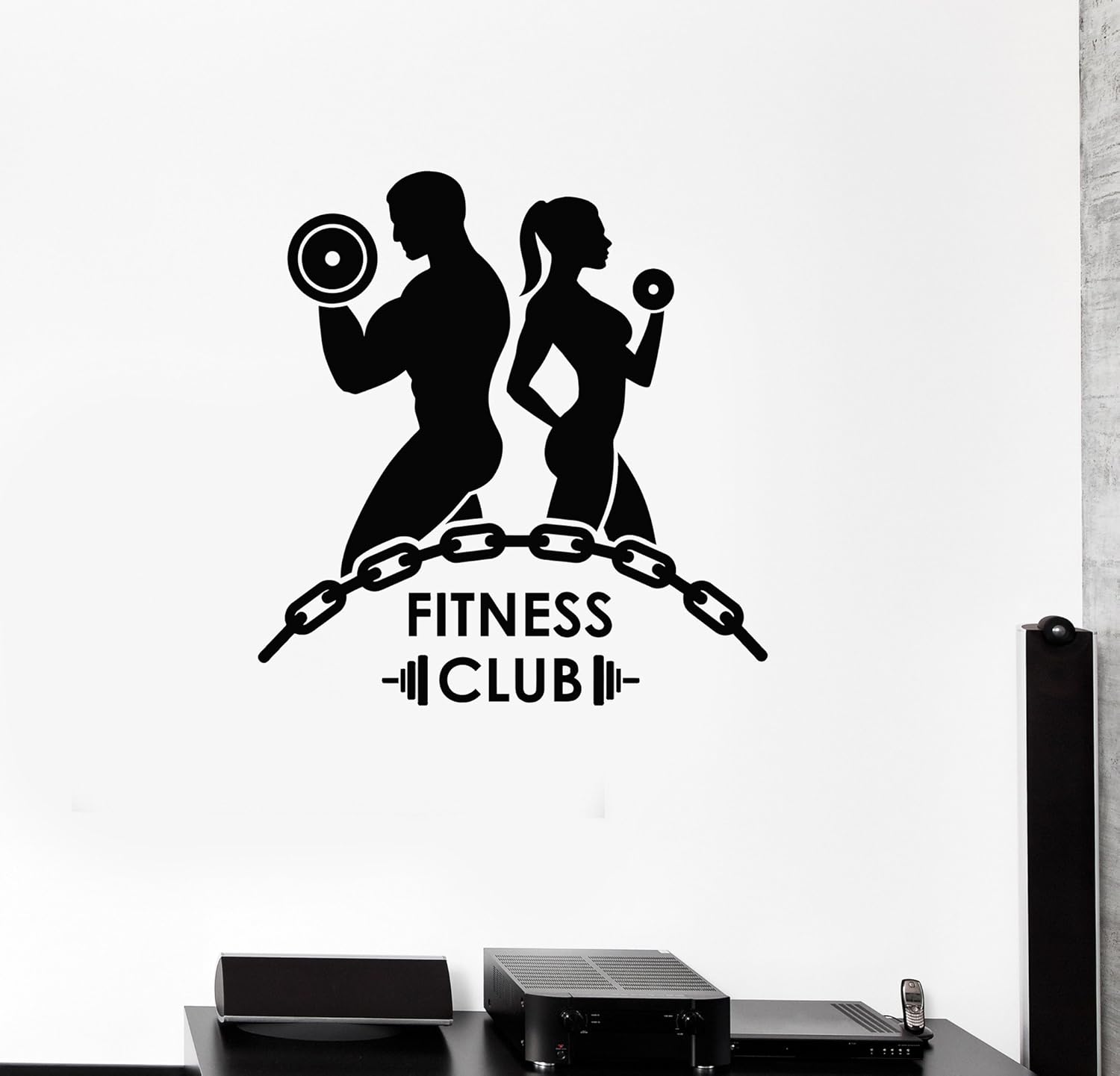 Wallstickers4you Vinyl Wall Decal Fitness Club Bodybuilding Gym Motivation Sports Mural (ig3248) Black