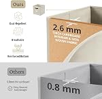 DECOMOMO Cube Storage Bin, Storage Cubes with Labels, Baskets for Shelves Kallax Linen Closet Organizers (Cube 10.5x11"/ 6pcs, Beige)