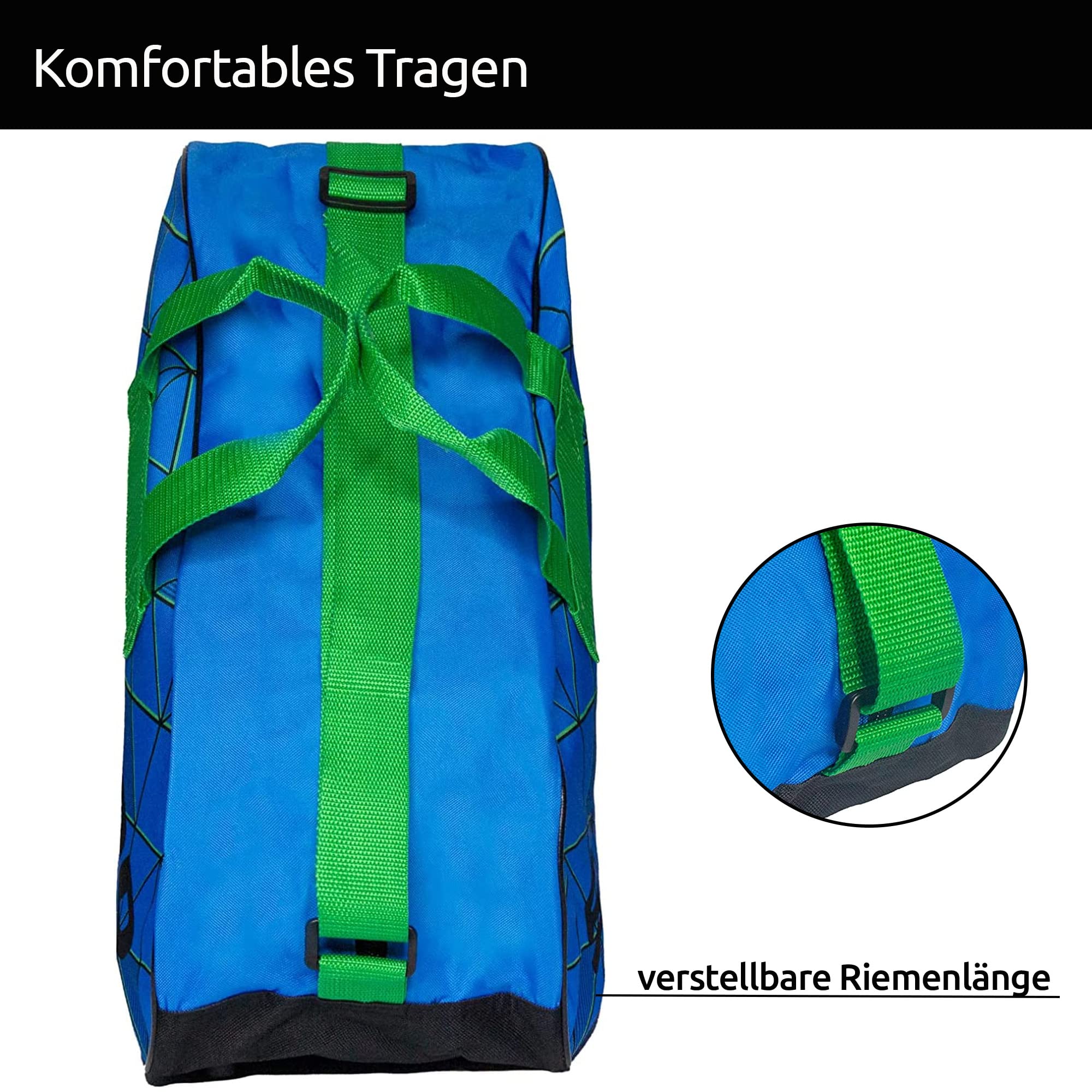 Sher-wood Sherwood Schlittschuhtasche, Inliner-Tasche für Erwachsene und Kinder, Eishockey-Bag, ideal für Rollschuhe und Eislaufschuhe (Blueline)