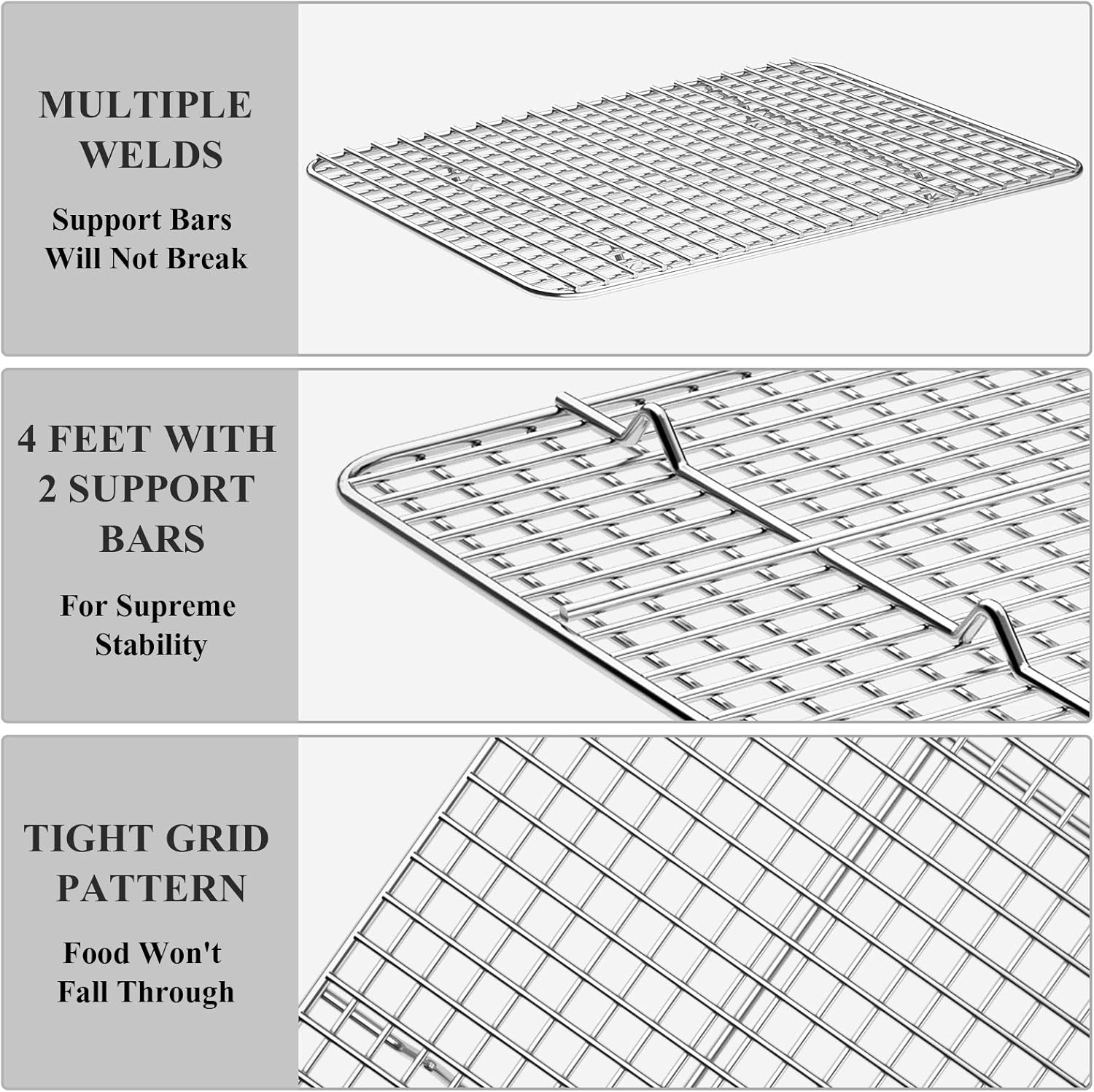 Stainless Steel 12" Baking Sheet with Cooling Rack Set