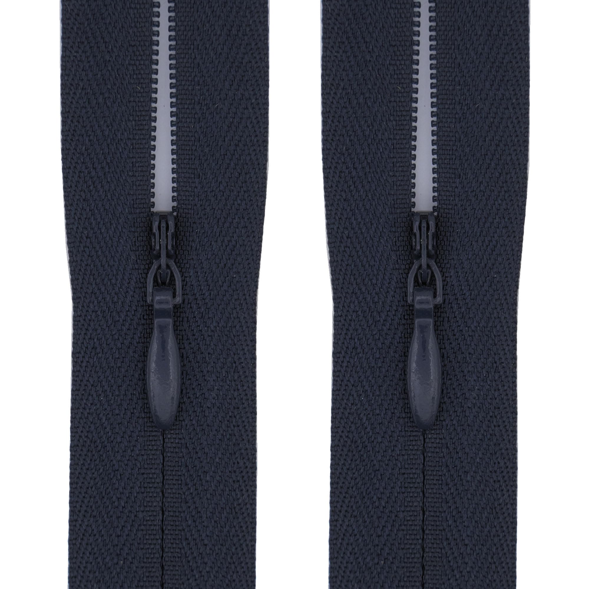 #3 Invisible Zips, 2 Pack, 9 Inch, Blue-Black
