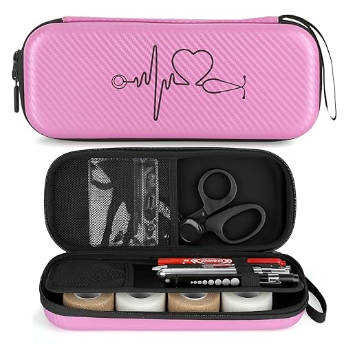 Miniatura 7 de CDBXPRG Funda para estetoscopio 3M Littmann, estuche de transporte para estetoscopio para accesorios de enfermera, estuche rígido para estetoscopios