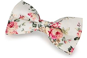 Fashionable Pink Floral Bow Tie