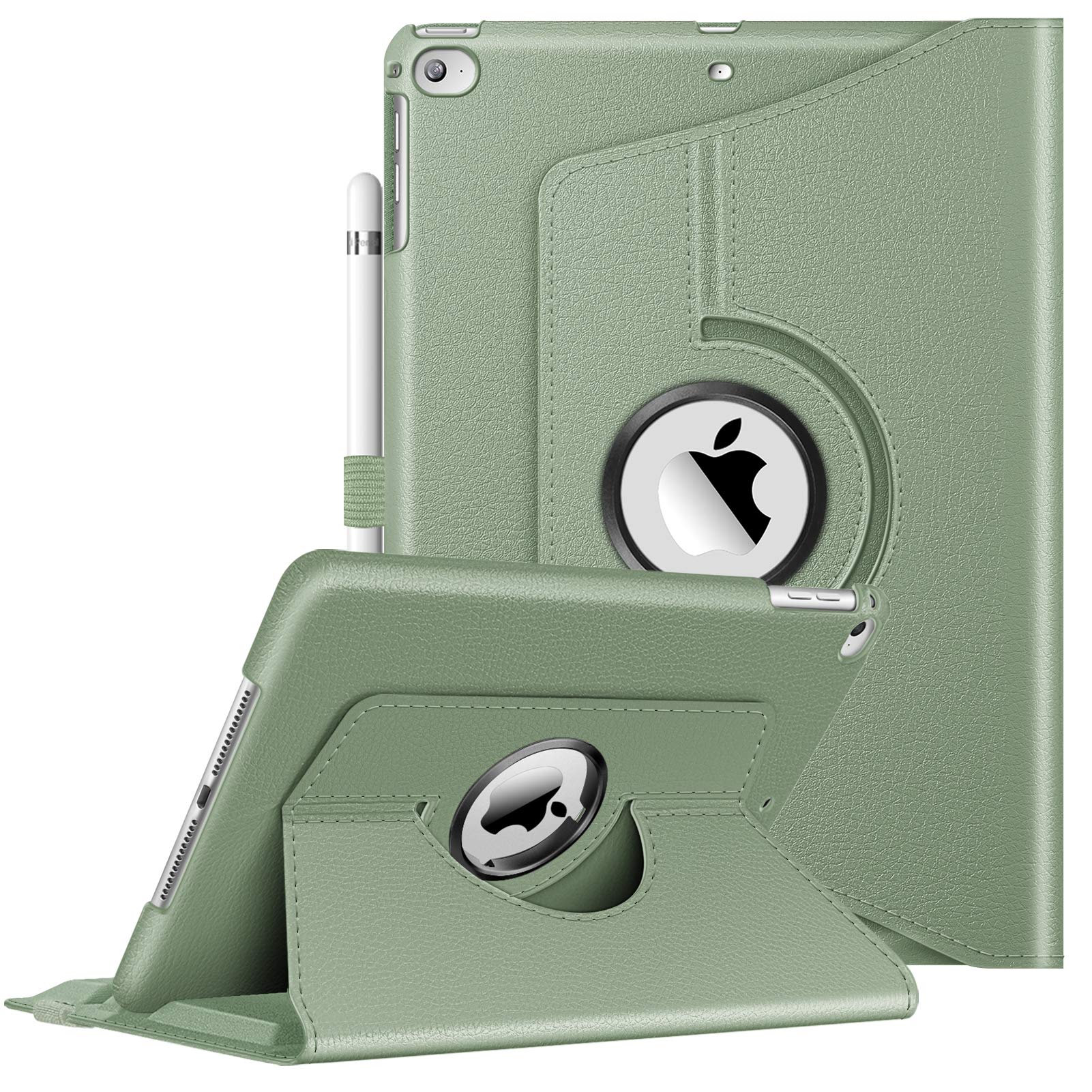 Fintie Rotating Case for iPad 6th / 5th Generation (2018/2017), iPad Air 2 / Air 1 (9.7 Inch) - 360 Degree Rotating Stand Cover Auto Sleep Wake, Sage