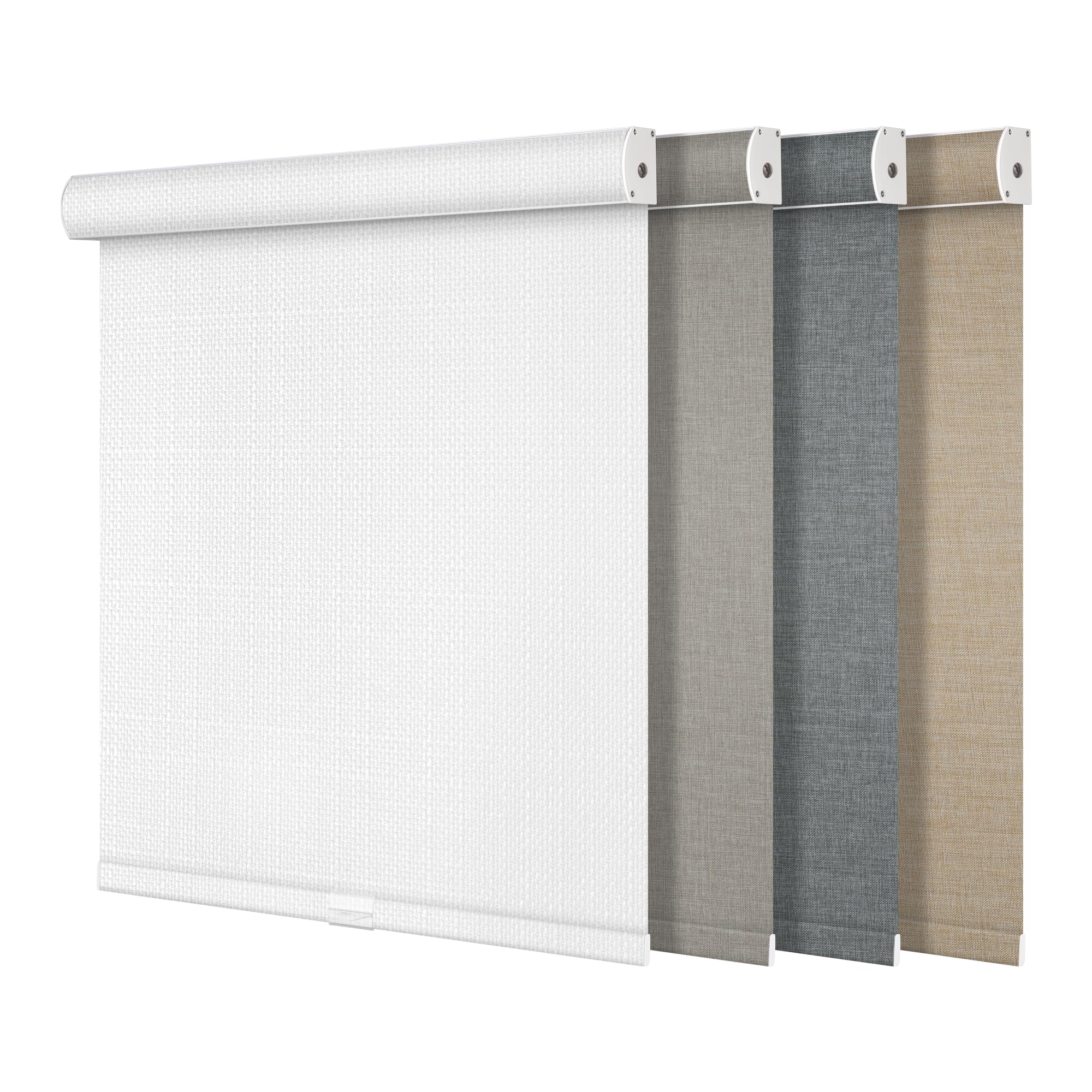 Boolegon Blackout Roller Shades for Windows,Cordless,Linen Fabric,Roller Blinds,Thermal Insulated Fabric UV Protection,Window Shades for Home,Office,Bedroom,Door,Blackout-White,Custom Size