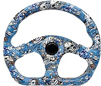 Vista 9 de Volante de Carreras de Coche con Patrón de Graffiti Volante de Derrape Plano de Acrílico para Juego de Simulación de Derrape en PC