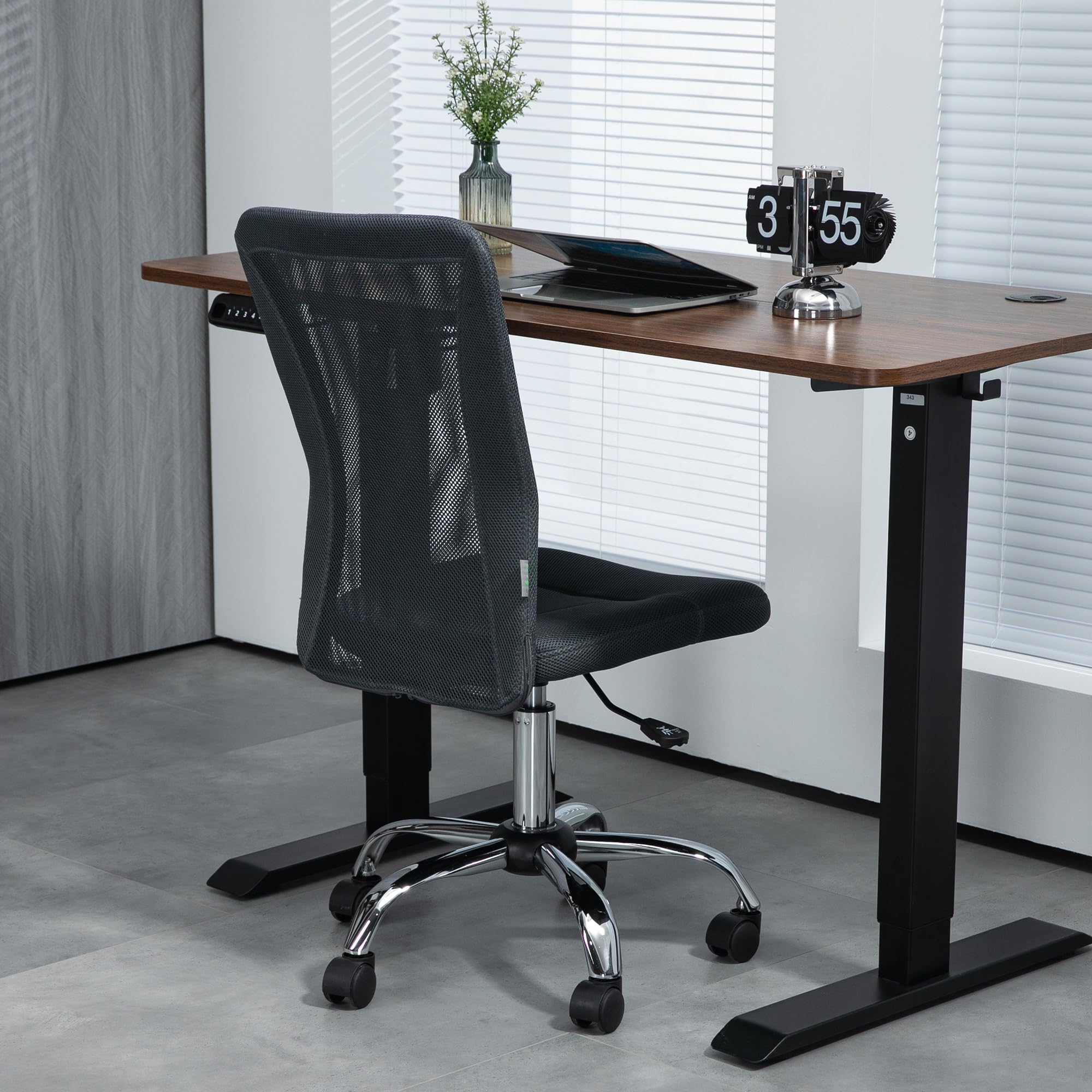 Vinsetto Sedia da ufficio ergonomica regolabile in altezza Grigio scuro