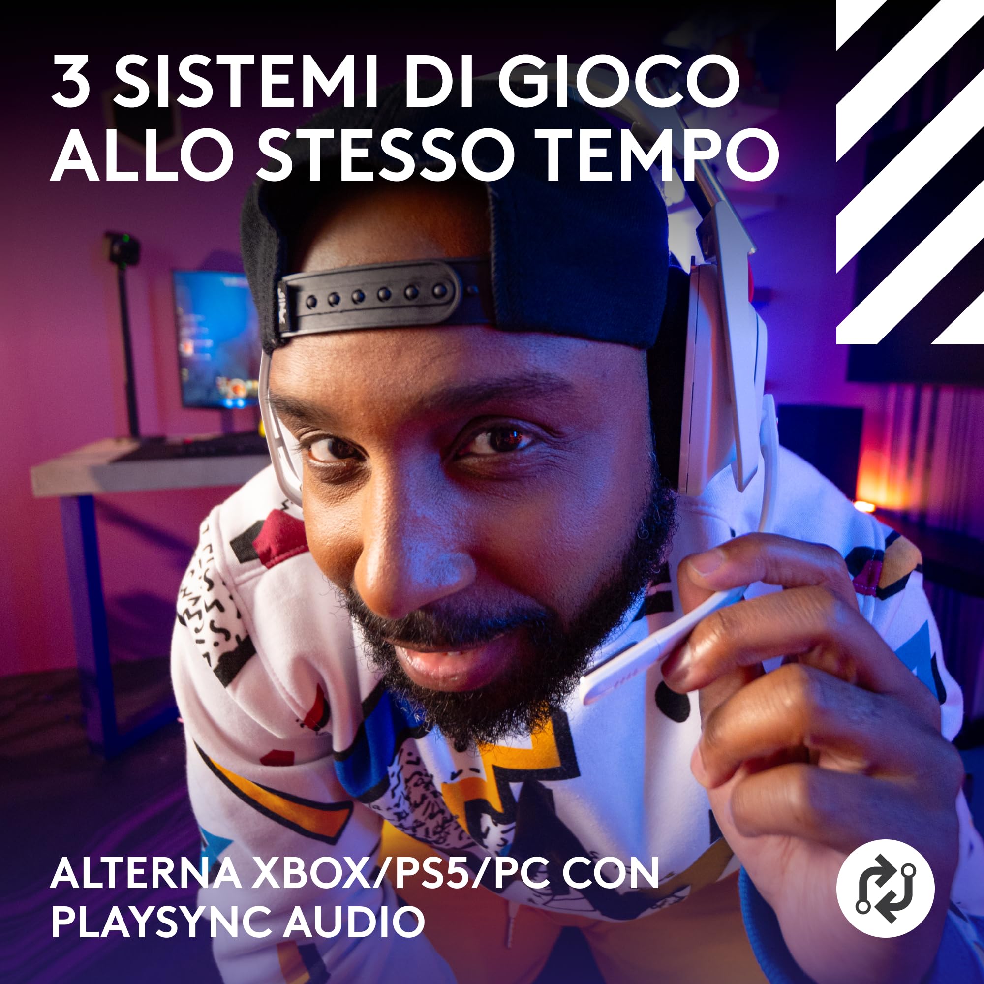 Logitech G Astro A50 Cuffia con microfono gaming wireless LIGHTSPEED + base di ricarica (Gen 5), PRO-G GRAPHENE, passaggio fra 3 sistemi, USB-C, Xbox, PS5, PC/Mac o Nintendo Switch, Bluetooth - Bianco