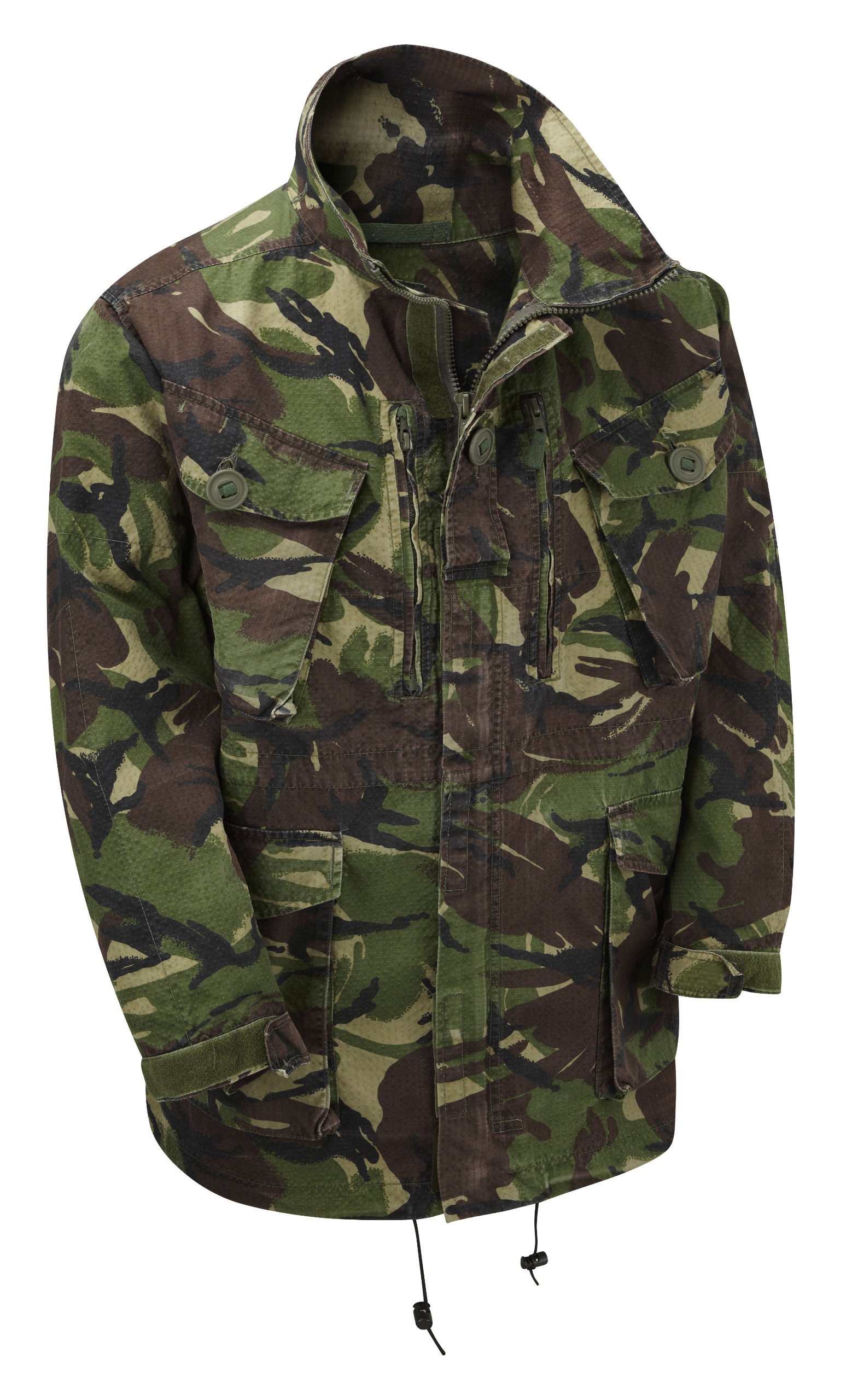 British Military Men's Woodland Camo Vintage British 95 Dpm Rip-Stop Field Jacket - Medium