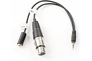 Movo TCB2 XLR Microphone to TRRS Smartphone Adapter with Headphone Jack