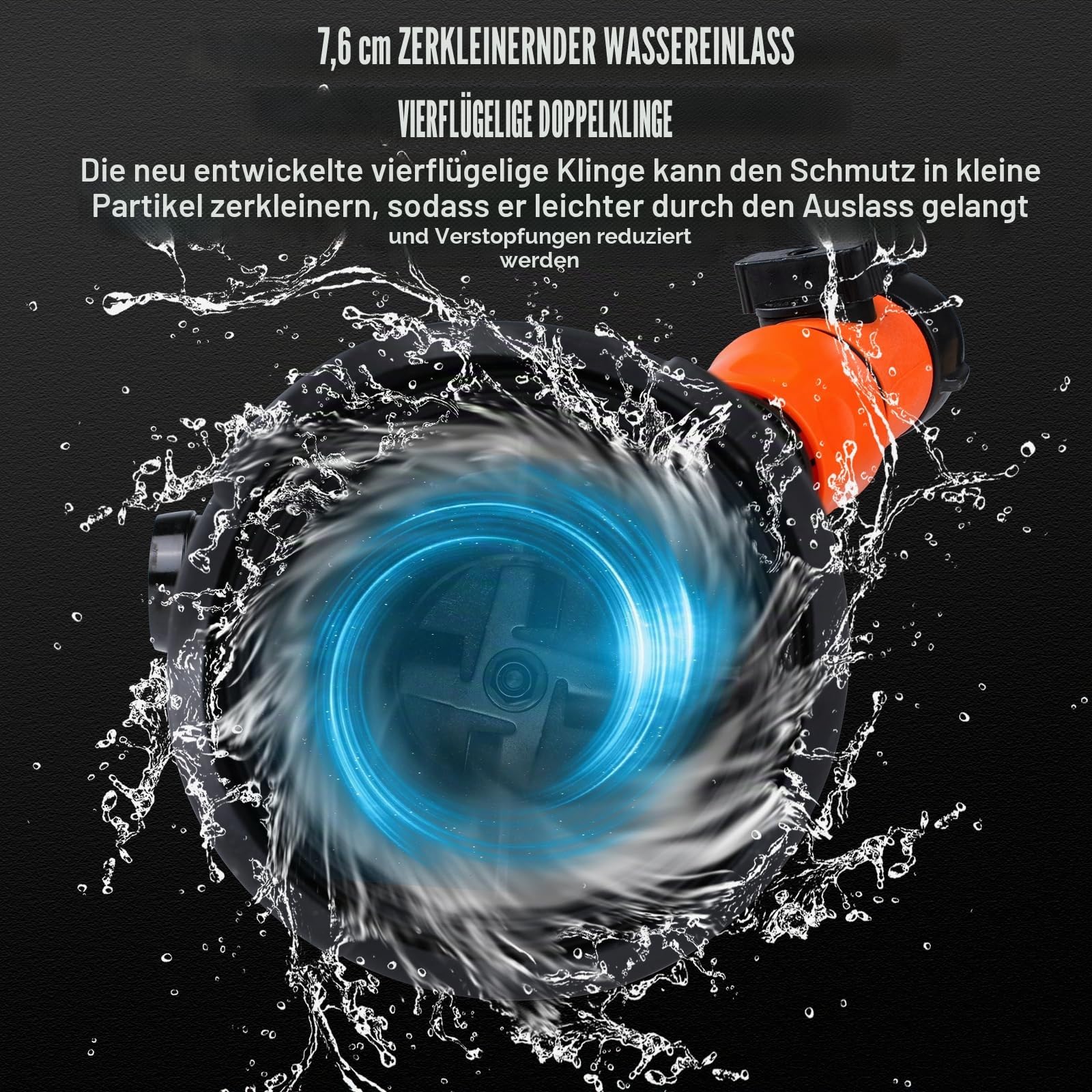 Fäkalienpumpe 12V,Selbstansaugend Zerhackerpumpe,15 Psi 114W 45L/min Gartenpumpe Selbstansaugend F71102045A,Überlastungsschutz Geräuscharm Druckpumpe für Wohnwagen, Boot
