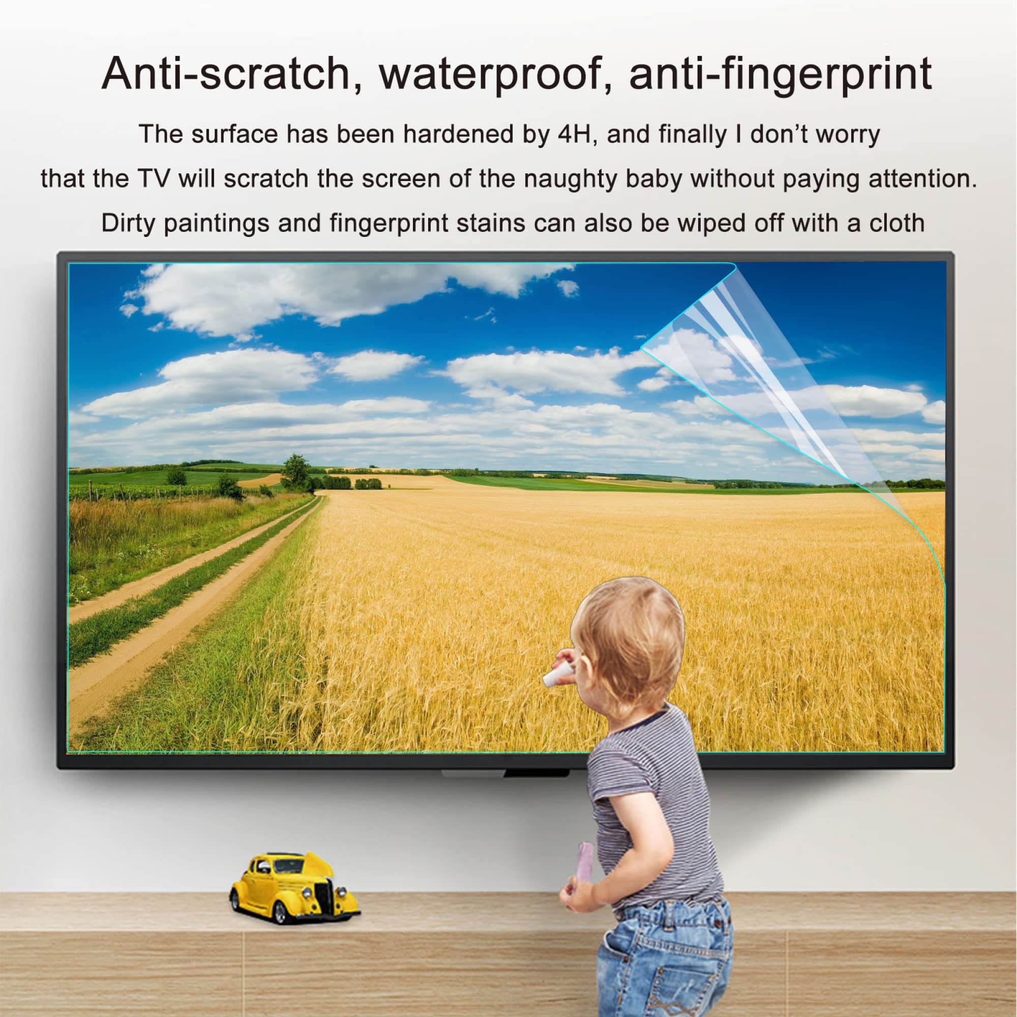Osłona ekranu telewizora z folii AntiGlare/AntiBlue Light/AntiScratch, do montażu LCD, LED, OLED i QLED 4K HDTV Bez pęcherzyków powietrza,Ochraniacze ekranu TV(60in 1338x756mm)