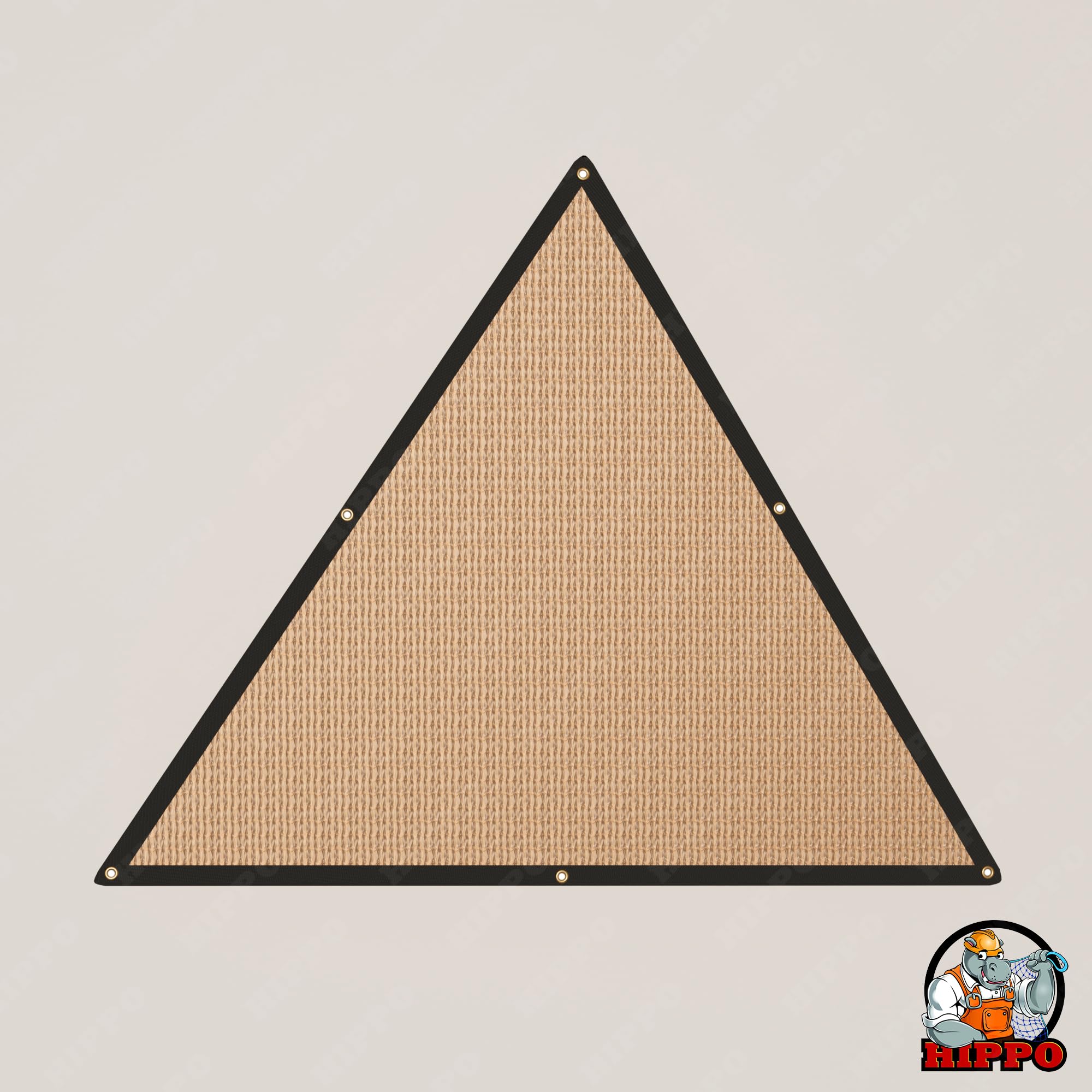 HIPPO Triangle Shade Sail with PP Band Affordable & Premium 150 GSM Sun Shade UV Block for Outdoor Patio Car Parking (Beige-Brown, 16FTX16FTX16FT) 1