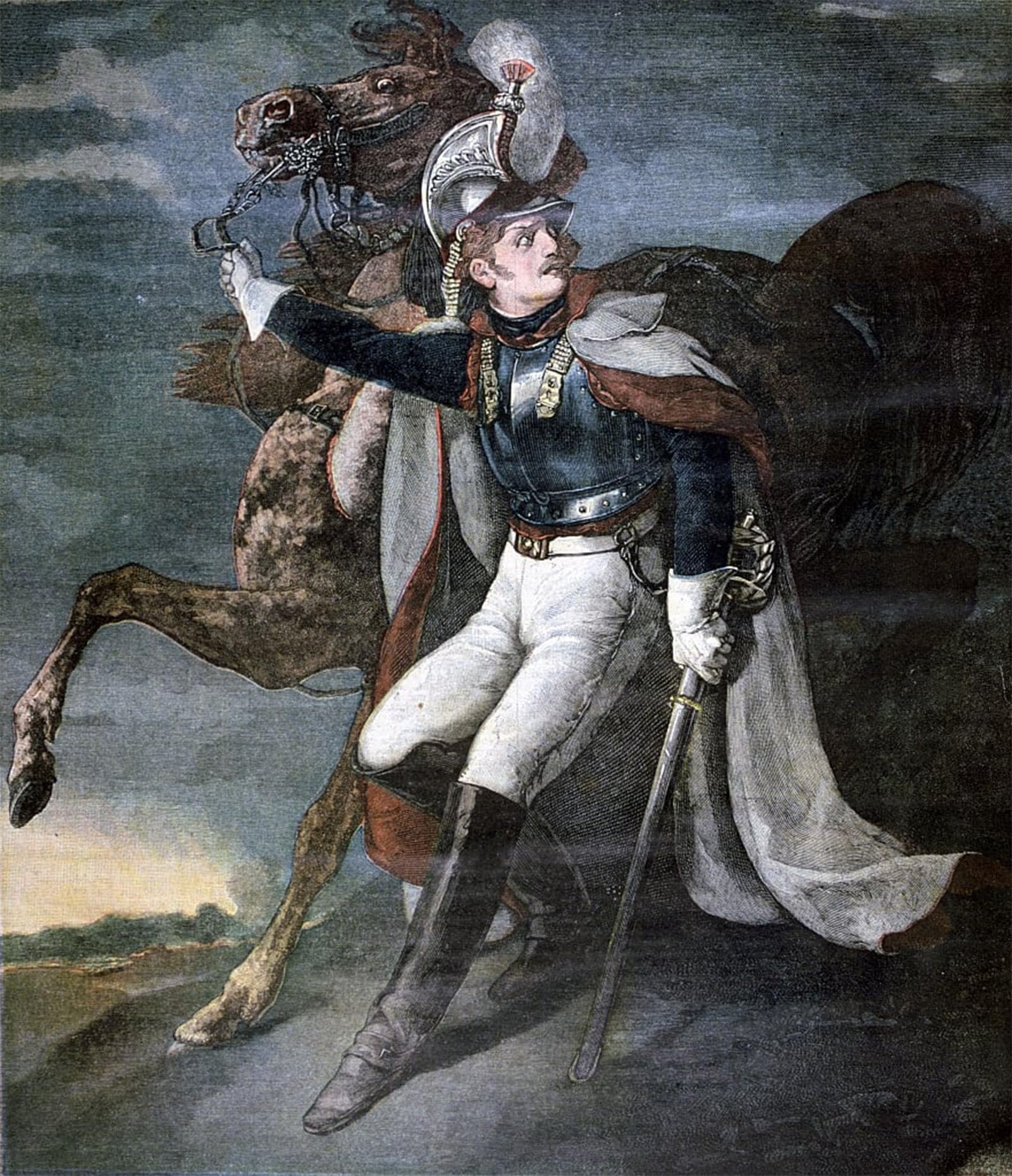 SERENDIPITP Vintage Picture Print on Canvas Wall Art Poster the Wounded Cuirassier by Theodore Gericault Artwork Print Poster for Wall Decor 60x90cm