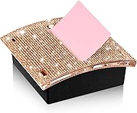 Vista 1 de Eersida Soportes para bloc de notas autoadhesivos con diamantes de imitación de 4 x 4 pulgadas, color oro rosa, bonito soporte para notas