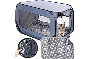 37" Popup Portable Cat Dog Crate, Indoor Outdoor Kennel