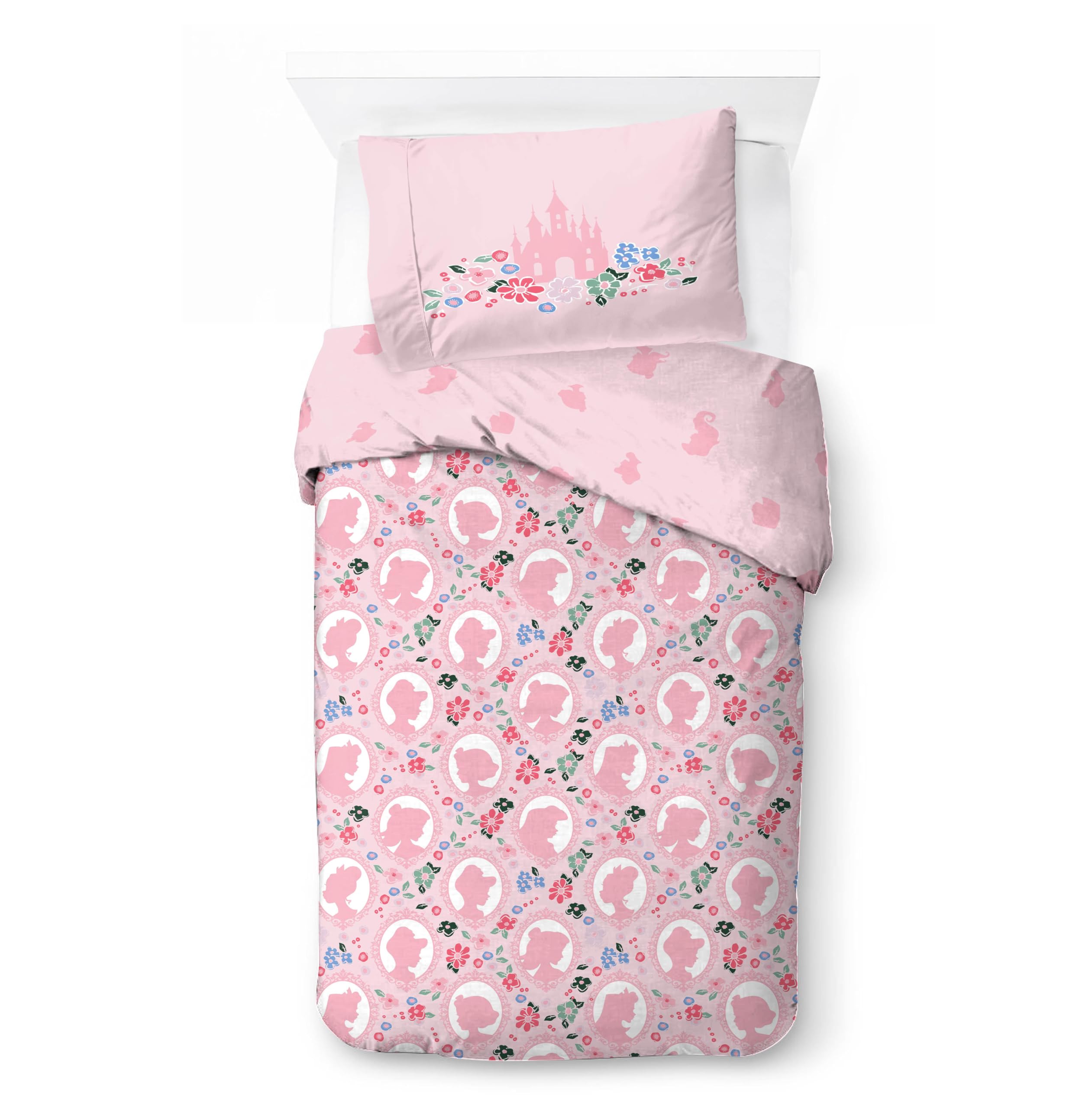 Jay Franco Children's Disney Princess Single Duvet Cover Set – 100% Cotton Super Soft Bedding with Pillowcase, Official Licensed Product, Pink, 2 Piece Set — image 1