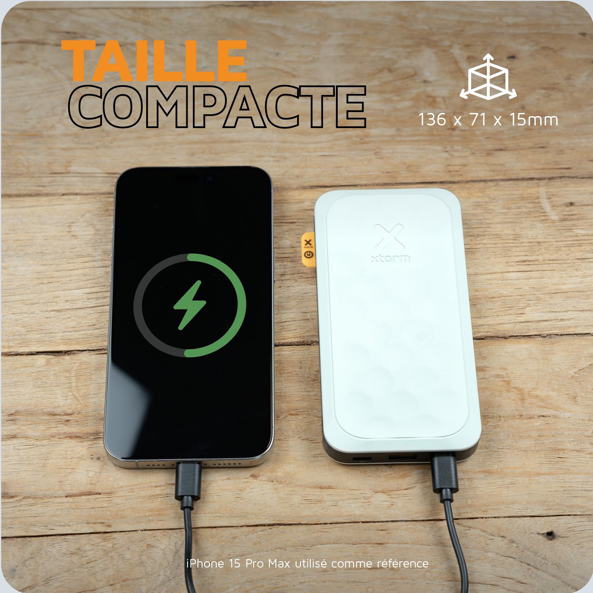 Xtorm Fuel Series 5 Powerbank 20W, 10 000 mAh, 2 x USB-C / 1 x USB-A, Résistant en Avion, Convient pour Samsung et iPhone, Dusk White