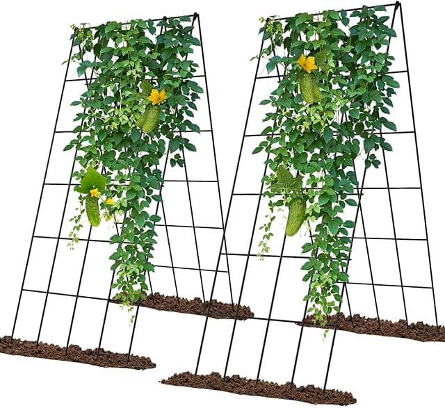 Cucumber Trellis 2 Pack, Foldable A-Frame Garden Trellis for Raised Bed ...