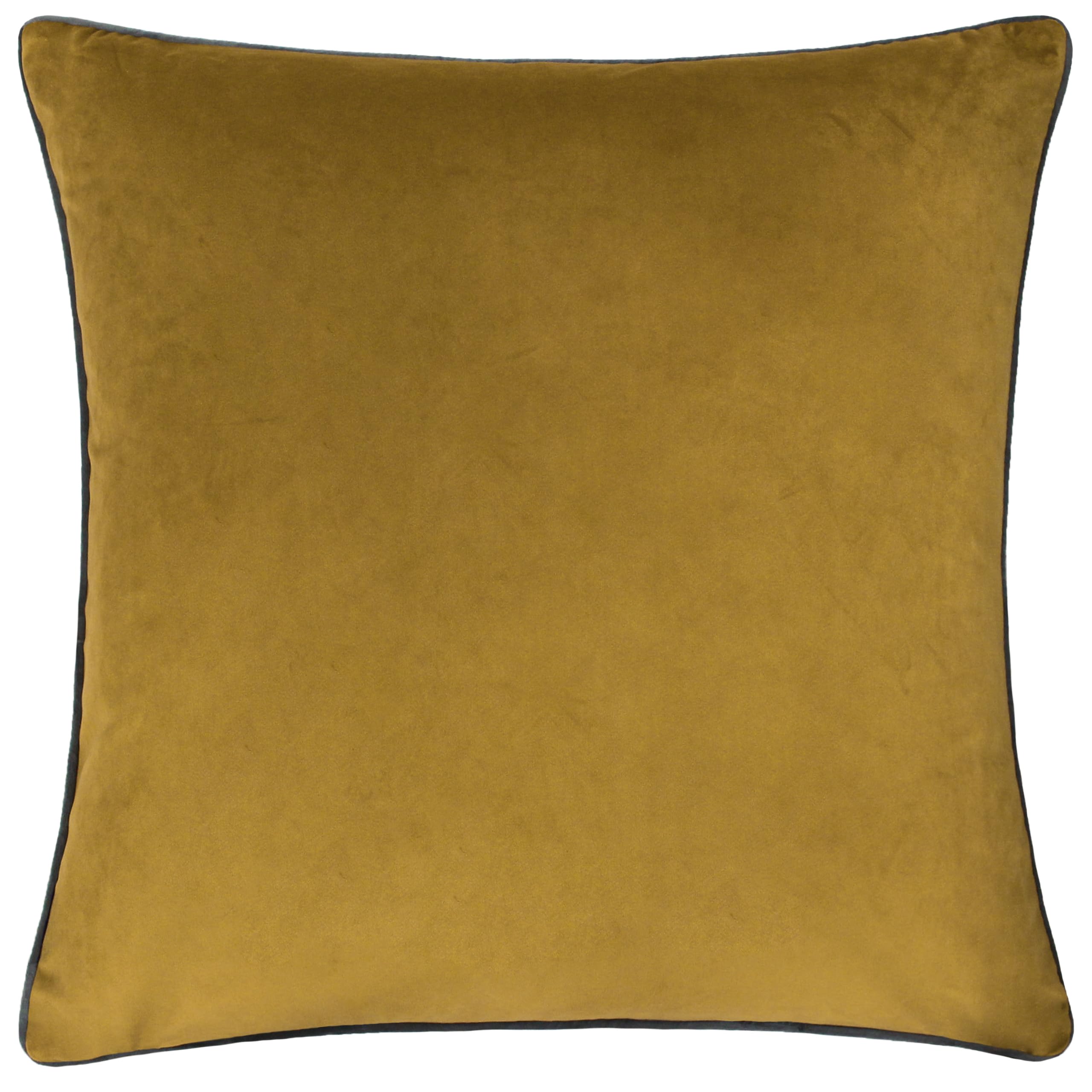 furn. Meridian Cushion Cover – Luxury Contrast Piped Velvet Decorative Case (Moss/Charcoal - 45x45cm) — image 1