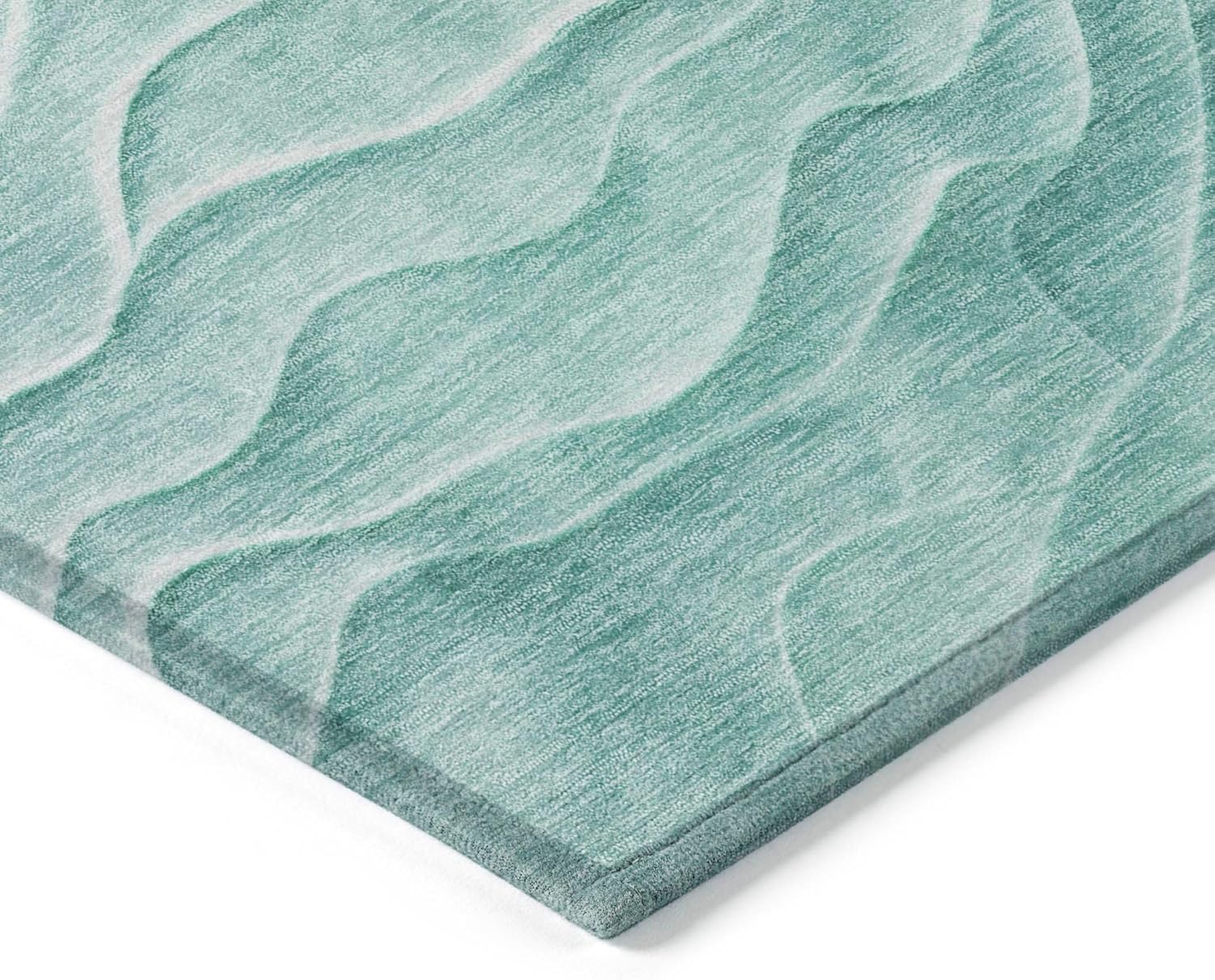Addison Rugs Chantille ACN1614 Aqua 2'3" x 7'6" Indoor/Outdoor, Machine Washable, Easy Clean, Non Shedding, Bedroom, Living Room, Dining Room, Kitchen, Patio Rug