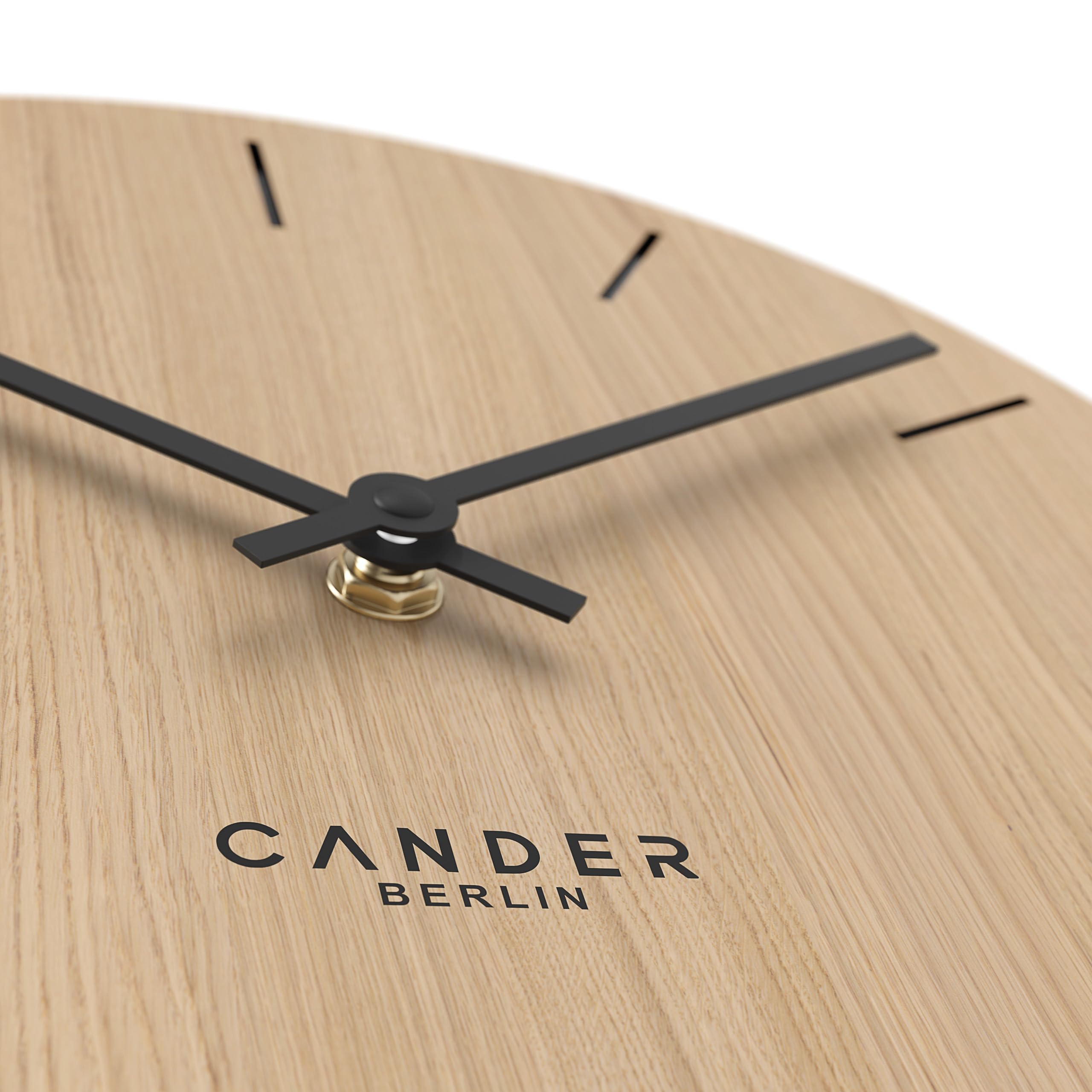 Cander Berlin MNU 2730 E - Reloj de Pared (Madera silenciosa, 28 cm), diseño de Roble Vintage sin Tic-TAC
