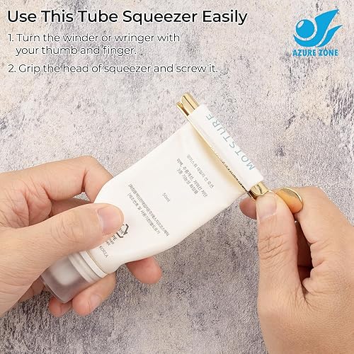 Miniatura 4 de Juego de 4 tubos de pasta de dientes de acero inoxidable dorado dispensador de tubo de metal llave de rodillo