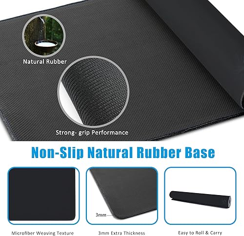 Miniatura 5 de Alfombrilla de mouse con diseño de peonías vintage para escritorio, base antideslizante y borde cosido, alfombrilla de mouse extendida para oficina