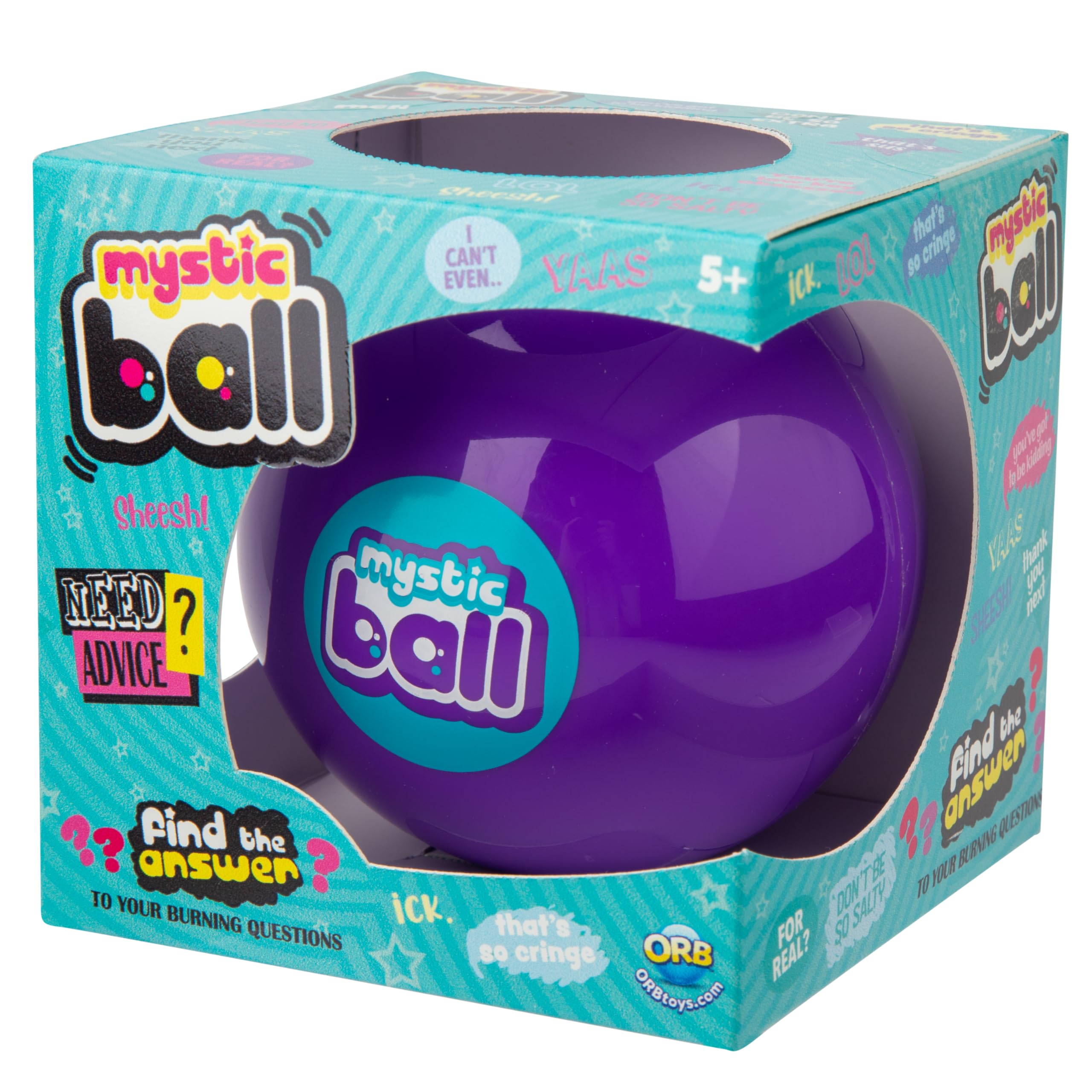 ORB Mystic Ball - Novedoso adivino mágico - Solo haz una pregunta y dale la vuelta para respuesta. Un giro moderno en la clásica bola 8 – Perfecto para recuerdos de fiesta, regalos y diversión