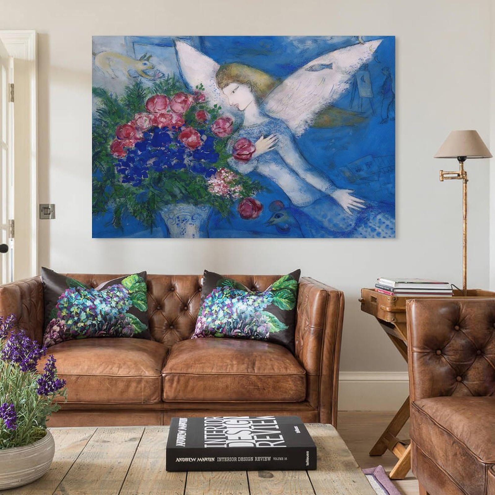 Marc Chagall Engel Leinwandbild 40x60cm - Kunst Druck Ohne Rahmen