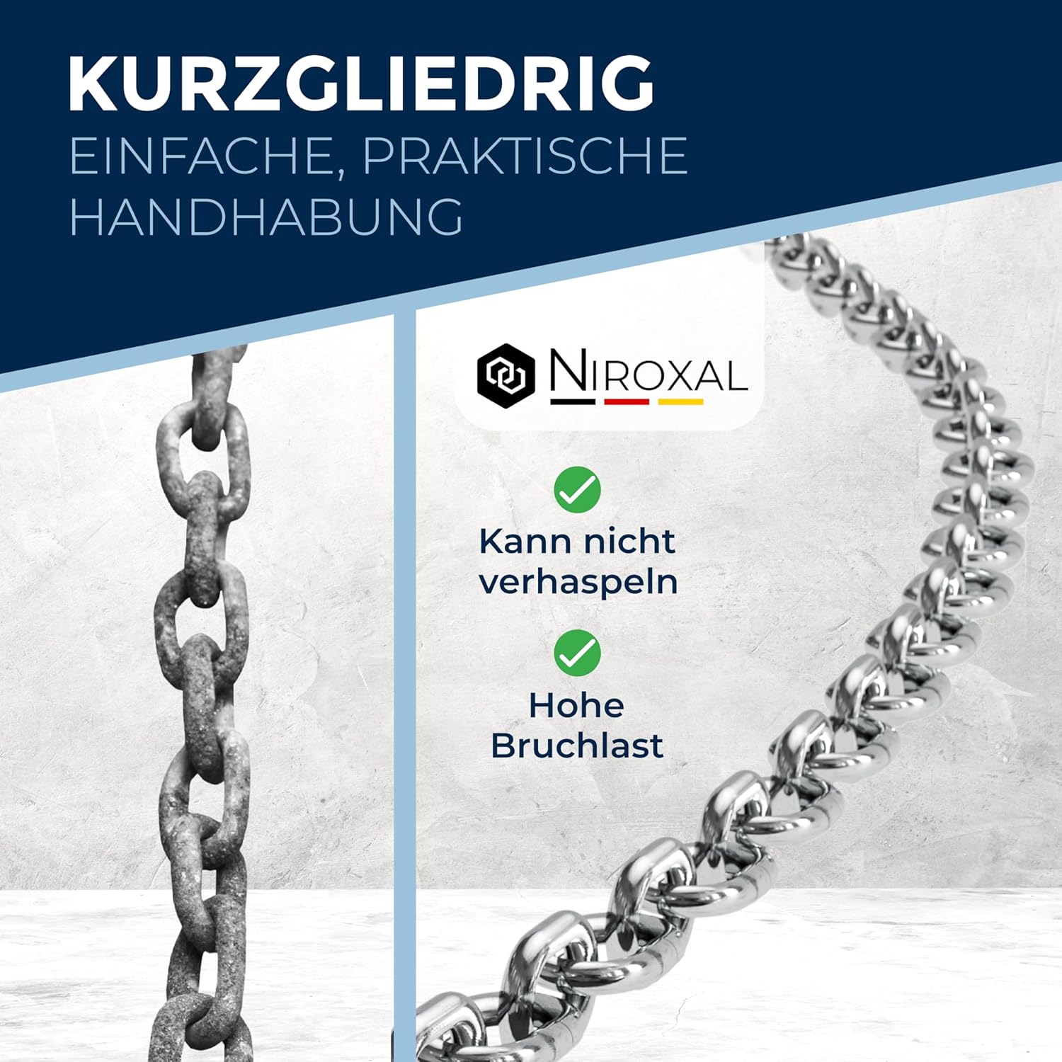 20-metri 3-mm di spessore catena in acciaio inossidabile inox V4A