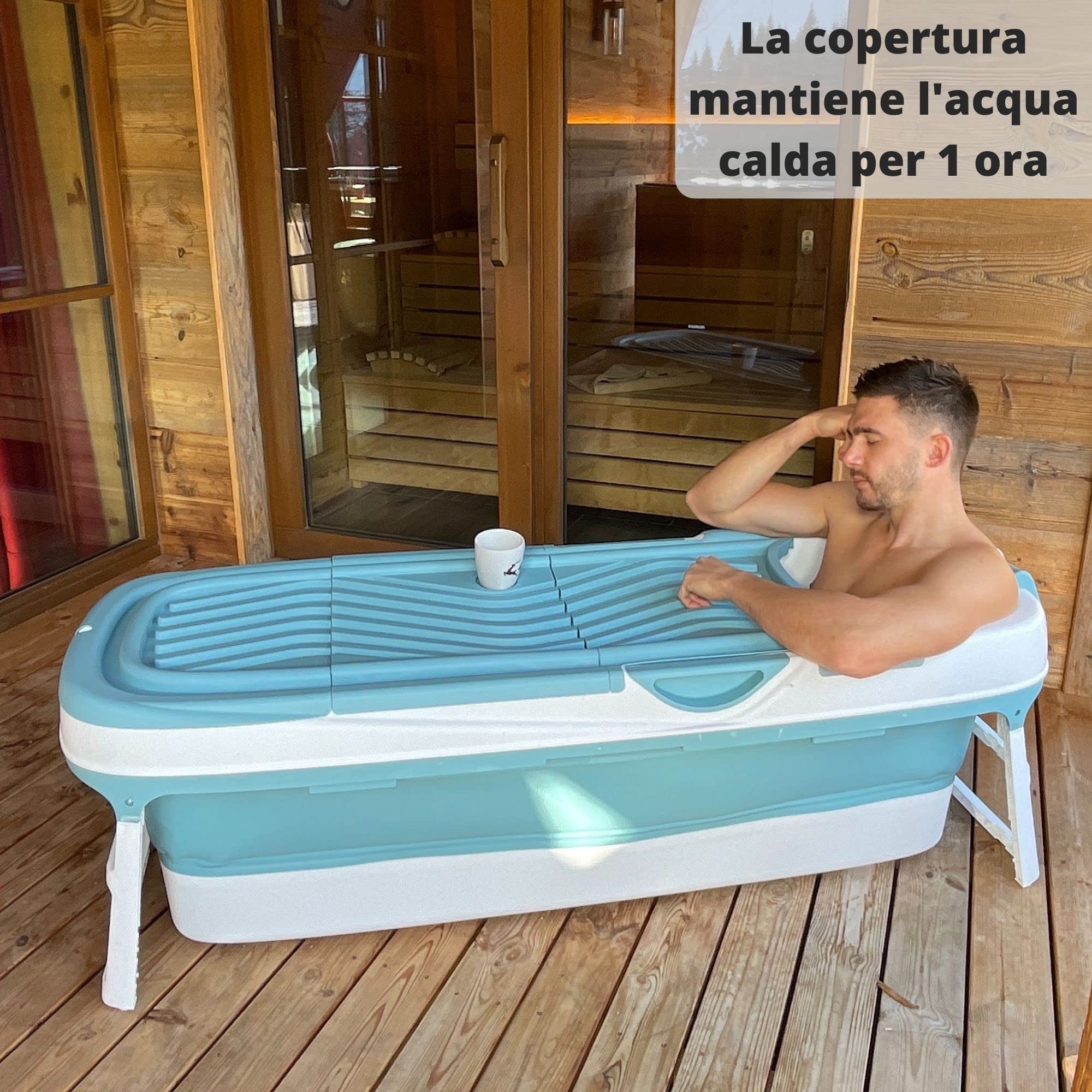 CRS Vasca da bagno pieghevole per adulti | Dimensioni: 158 cm | ideale per piccoli bagni | ortatile da posizionare sotto la doccia