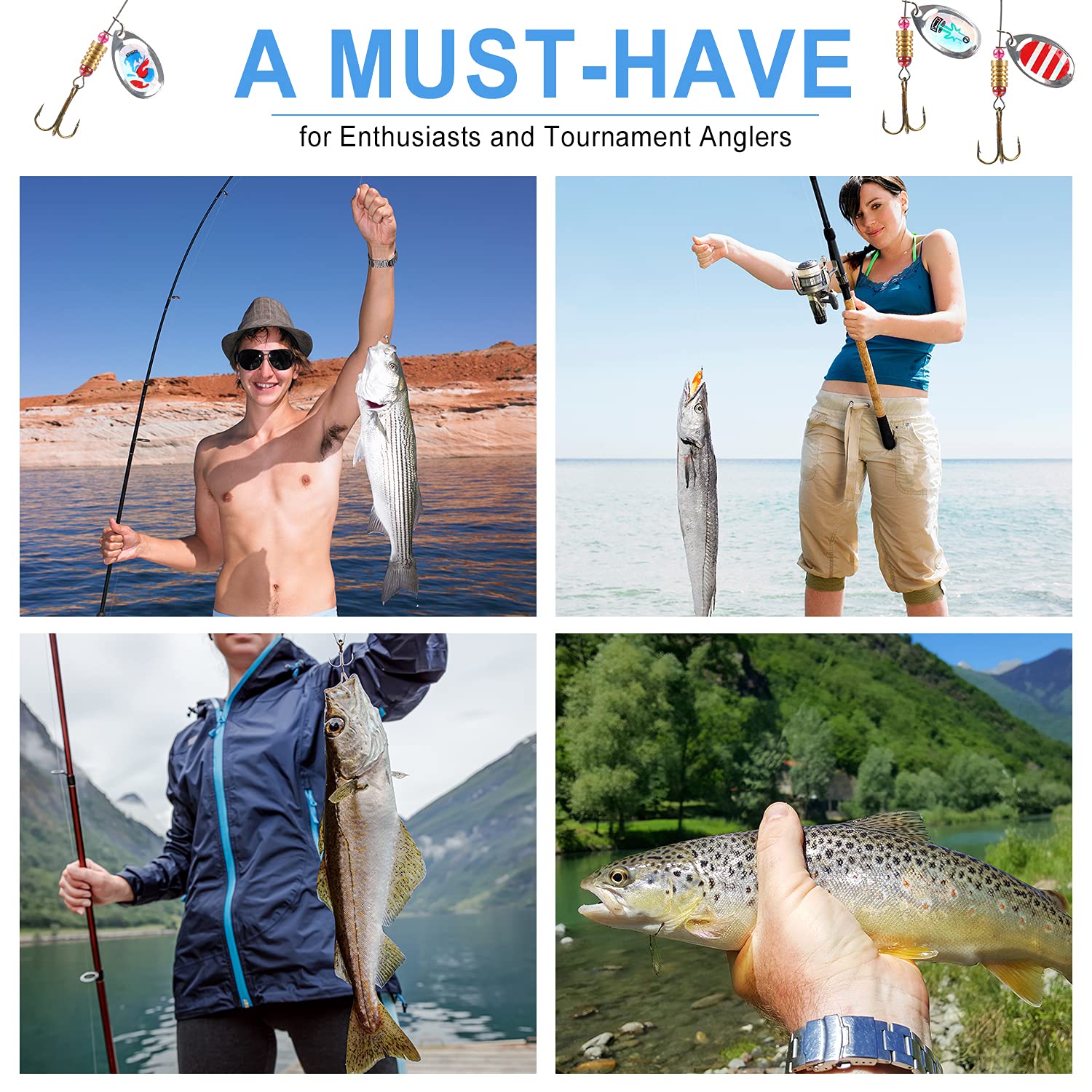 Set 16 Esche Da Pesca Artificiali - Spoon 2.5g/3.5g/5g Per Trota, Luccio E Persico, Con Scatola Portaesche - Foto 11