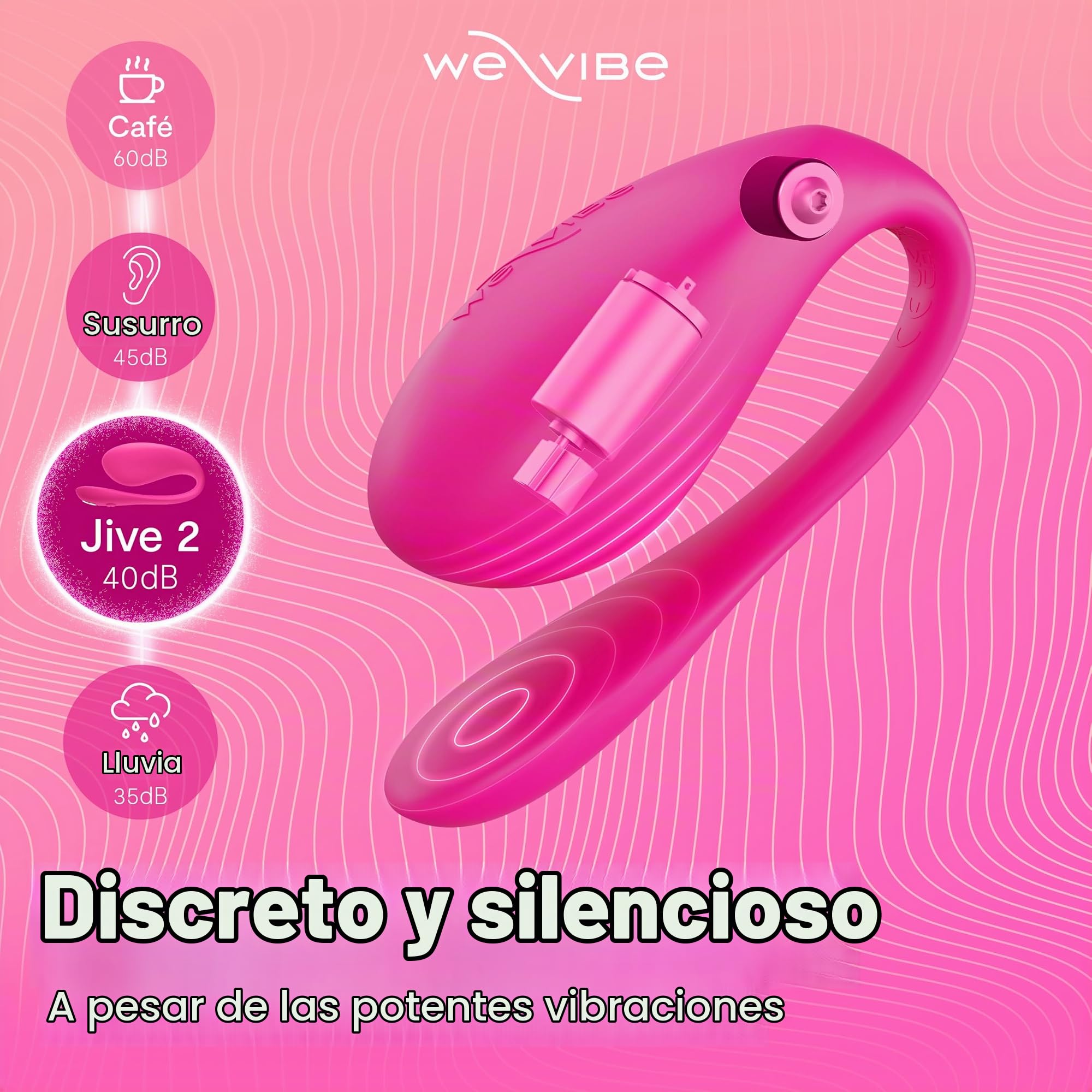 We-Vibe Jive 2 Vibrador para el Punto G - Vibrador con Forma de Huevo - Juguete Erótico para Mujeres y Parejas - Control Mediante App y Mando a Distancia - Resistente al Agua - Recargable