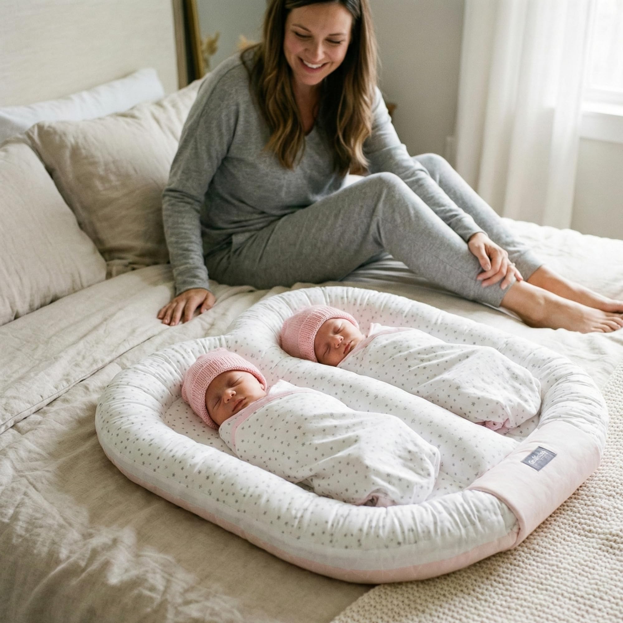 Bellochi Zwillingsbaby-Kokon | Infant Nest 100x100 cm | Babynestchen | Babynest Kuschelnest | Babynest | LUX Collection