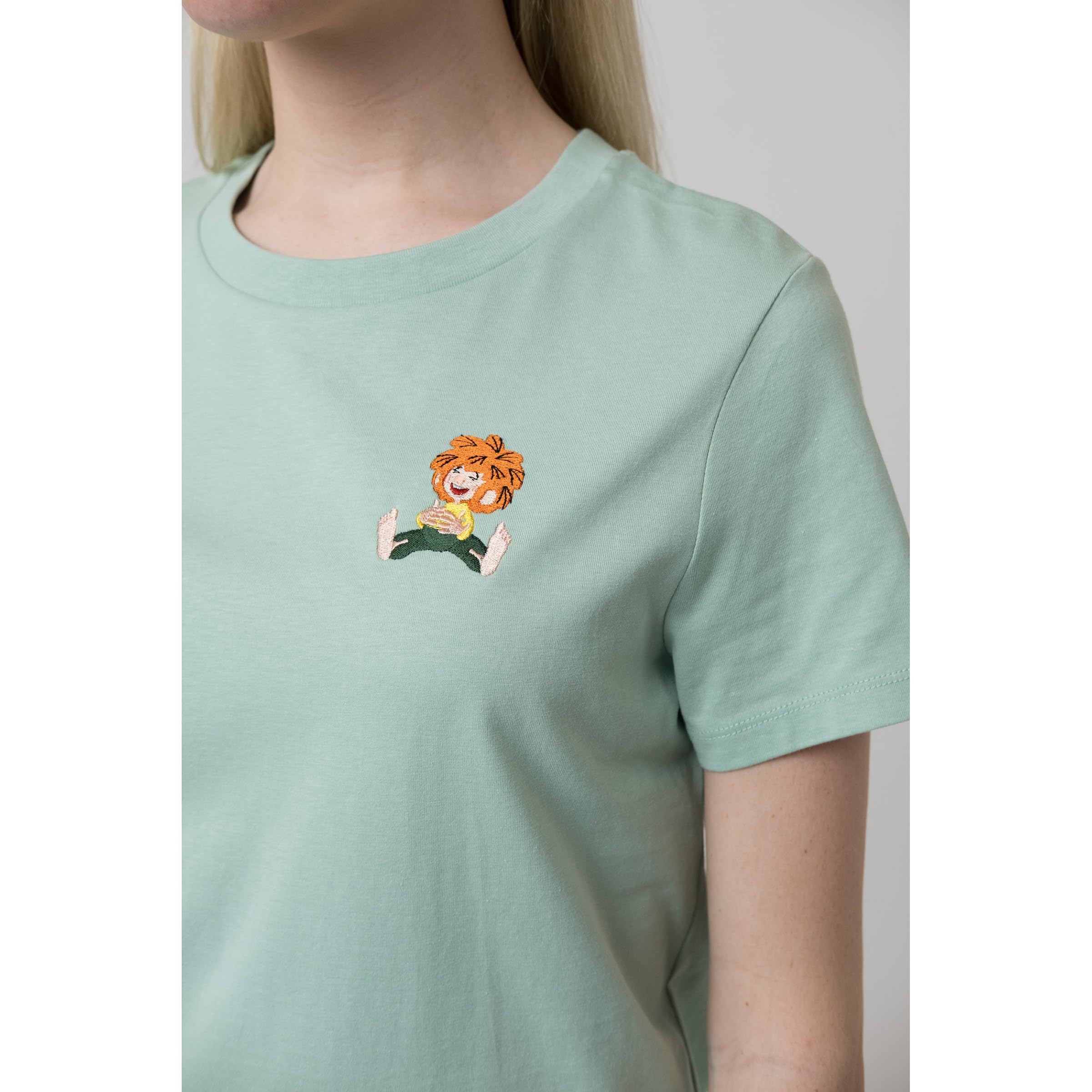 Bavarian Caps Damen Pumuckl Lacht T-Shirt, Minze, M