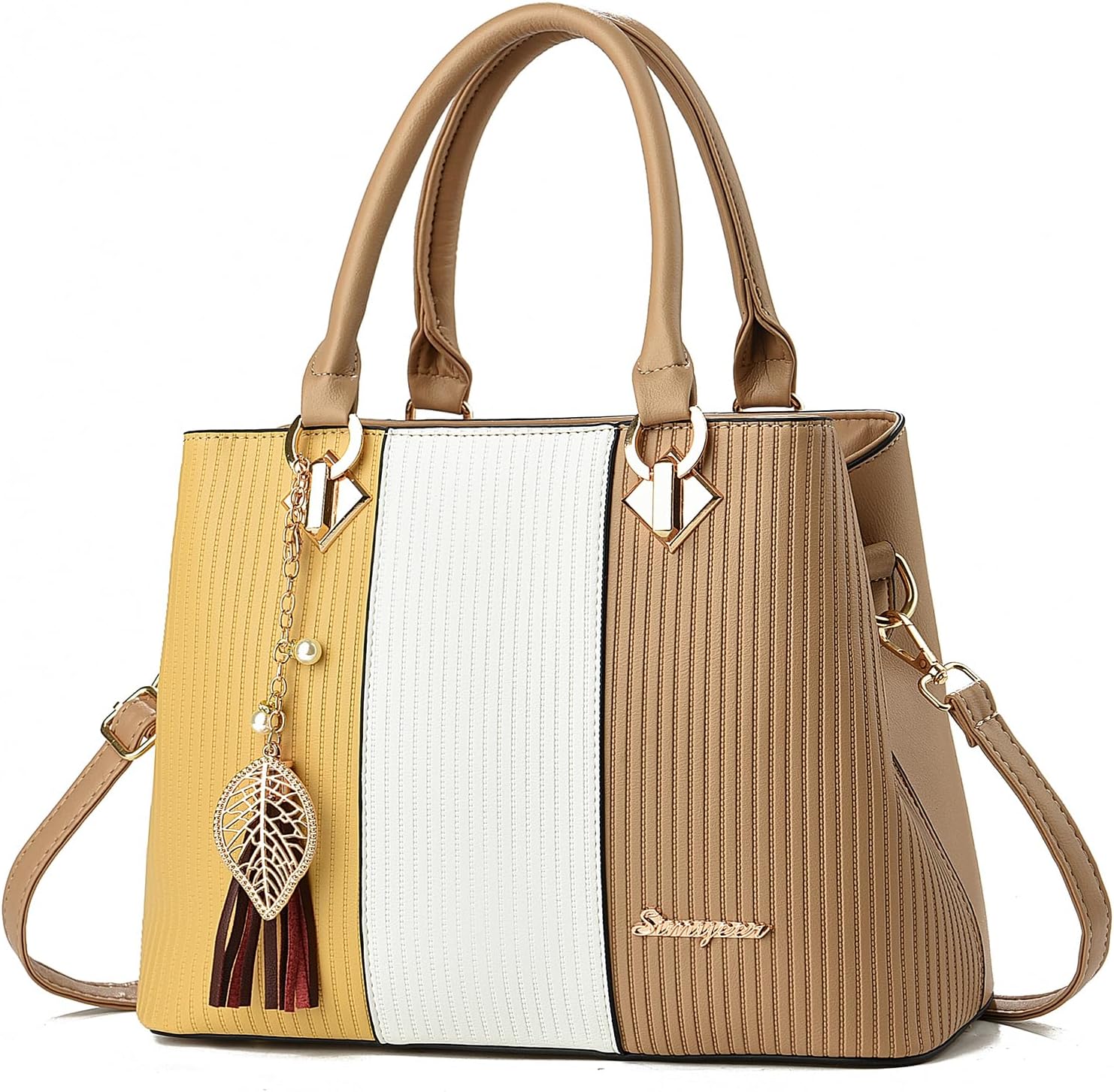 Purses and Handbags for Women Leather Tote Shoulder Bag Medium Satchel Purse Top Handle Bags for Ladies