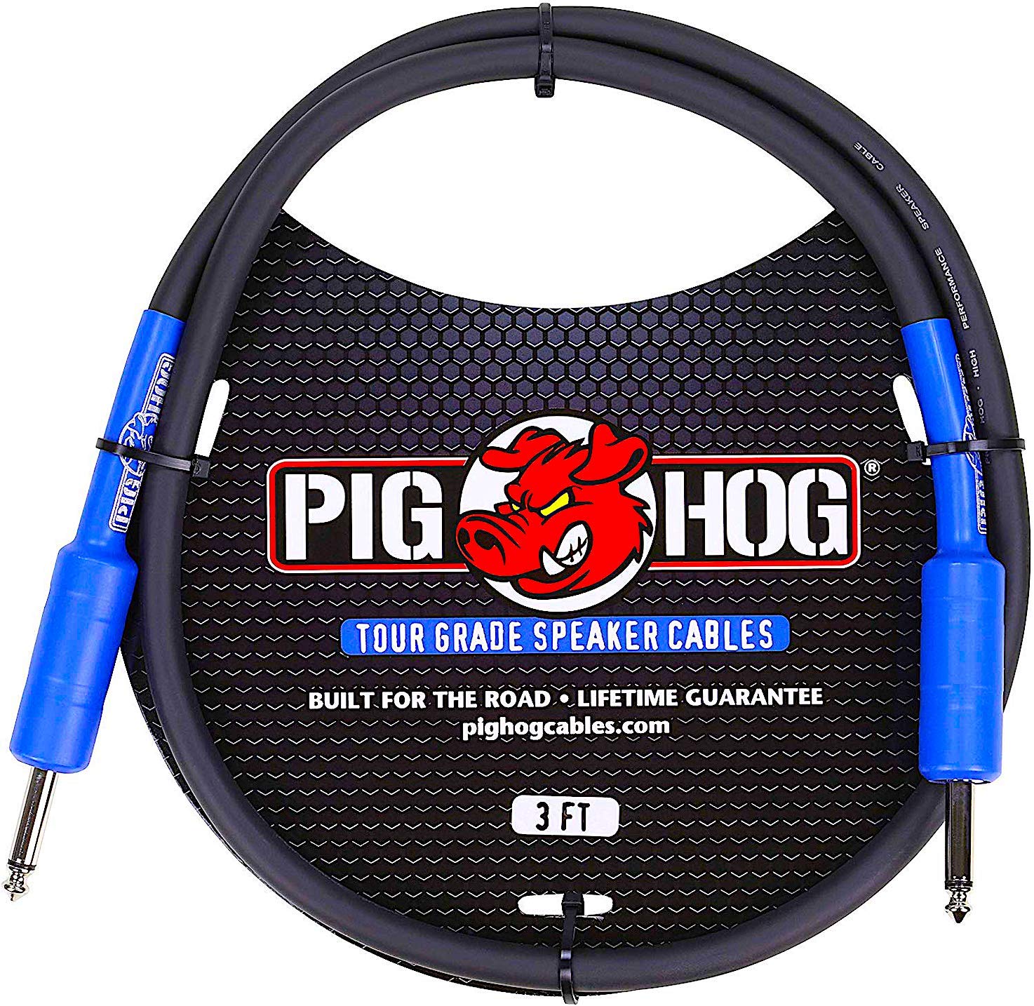 High Performance 14 Gauge 9.2mm 1/4" Speaker Cable, 3 Feet PHSC3 Best Choice