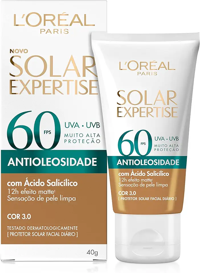 L’Oréal Paris Protetor Solar Facial L'Oréal Paris Solar Expertise Antioleosidade Fps60 Cor 3.0 Média 40G