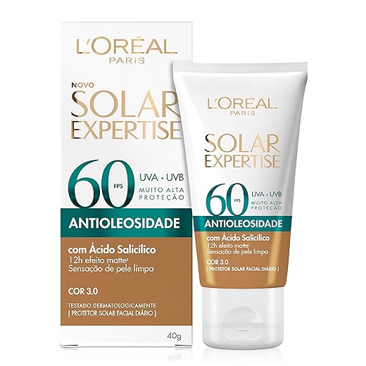 L’Oréal Paris Protetor Solar Facial L'Oréal Paris Solar Expertise Antioleosidade Fps60 Cor 3.0 Média 40G