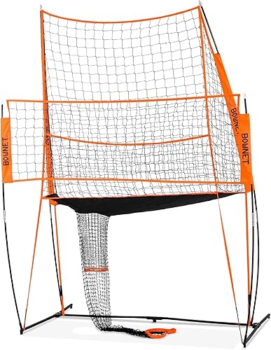 Bownet Estación de práctica de voleibol deportivo naranja 8 x 11 pies red de práctica de Bow-VB